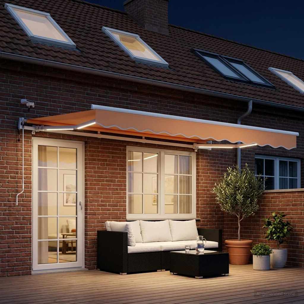 Ištraukiama markizė Smėlio 500 × 300 cm Poliesteris ir Metalas
