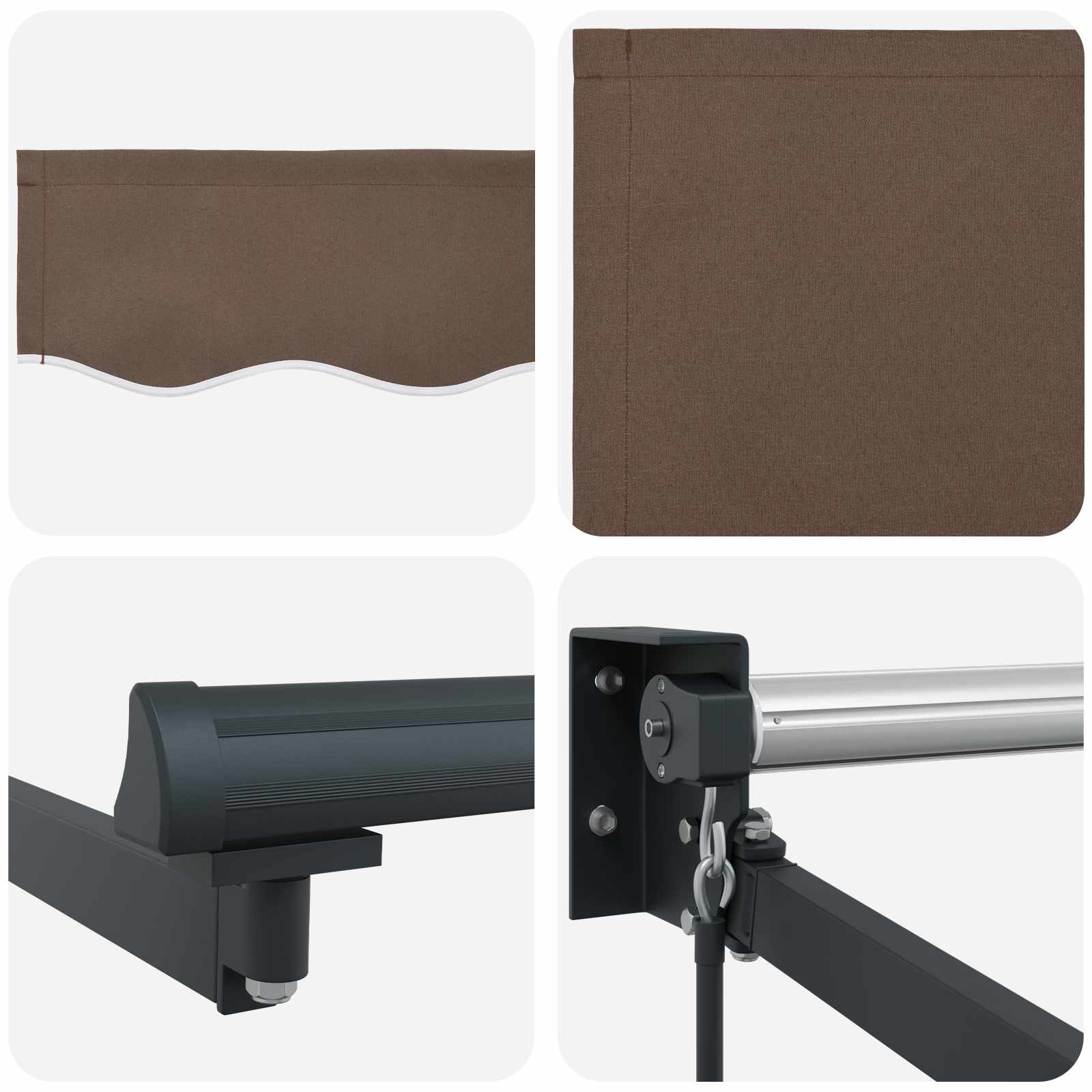Ištraukiama markizė Taupe 4 × 3 m 100% Poliesteris ir Aliuminis