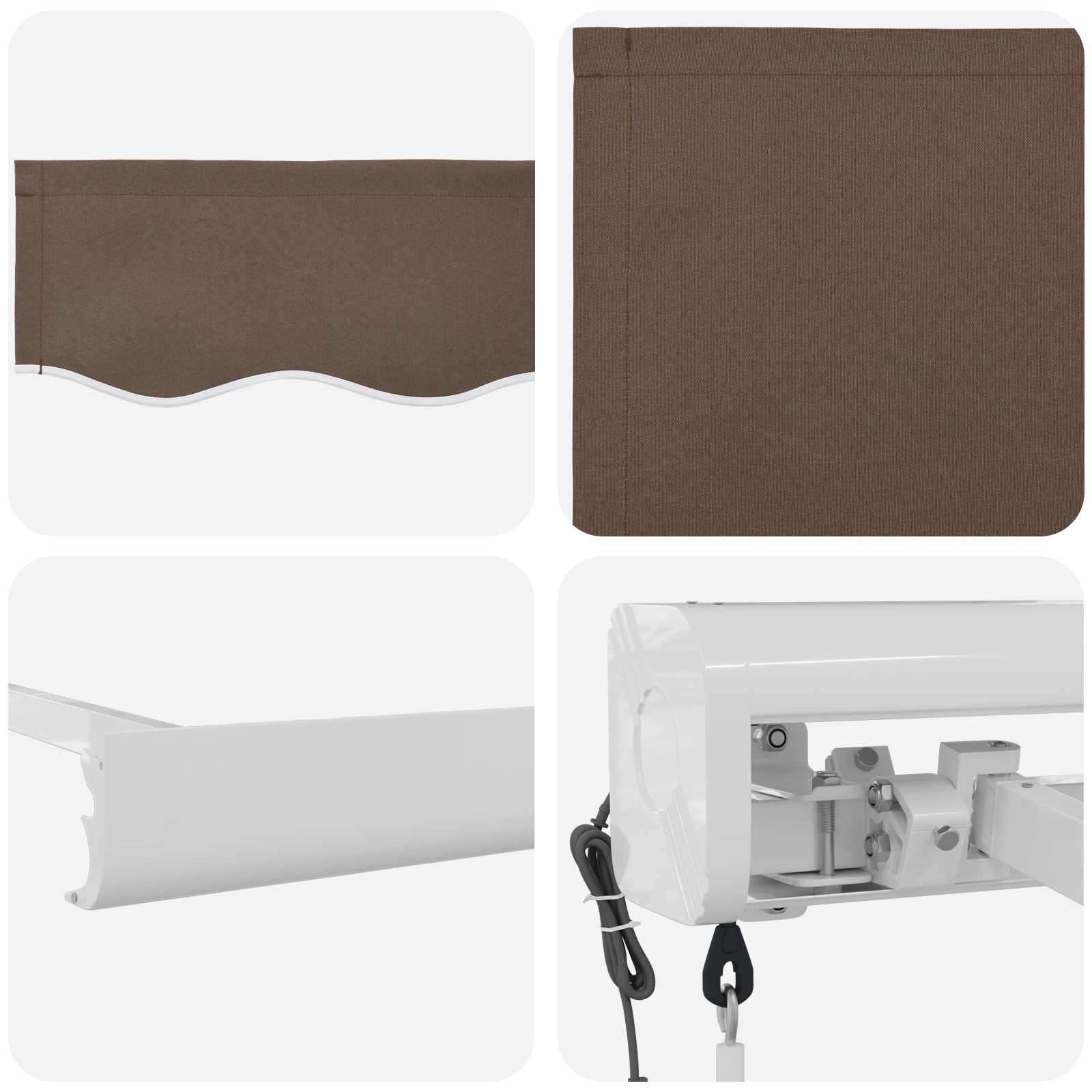 Ištraukiama markizė Taupe 400 × 300 cm Audinys ir metalas