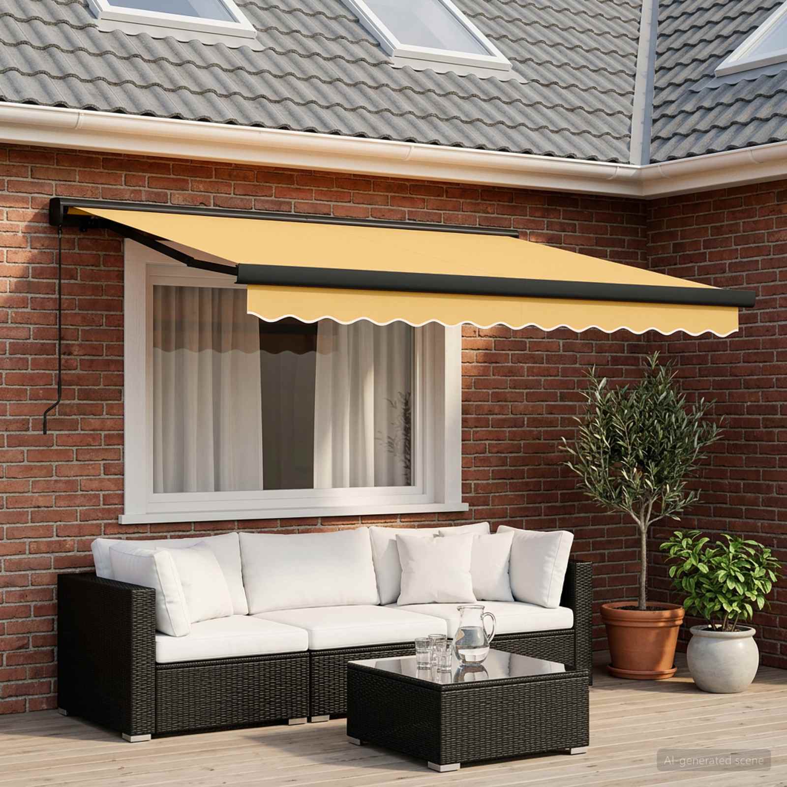 Ištraukiama markizė Smėlio 400 × 300 cm Audinys ir metalas