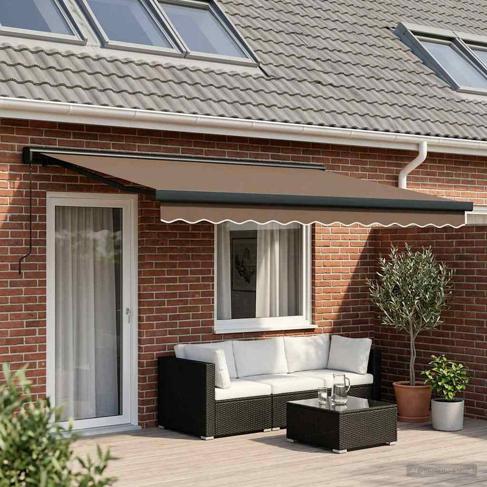 Ištraukiama markizė Taupe 450 × 300 cm Audinys ir metalas