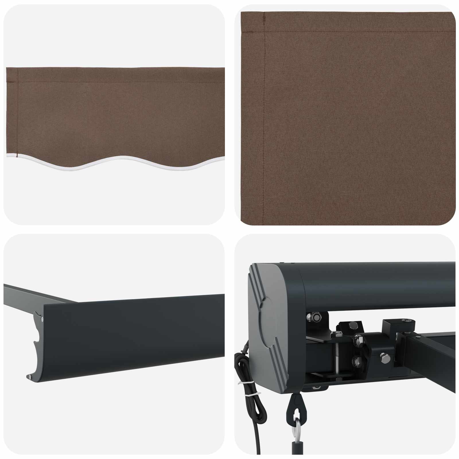 Ištraukiama markizė Taupe 400 × 300 cm Audinys ir metalas
