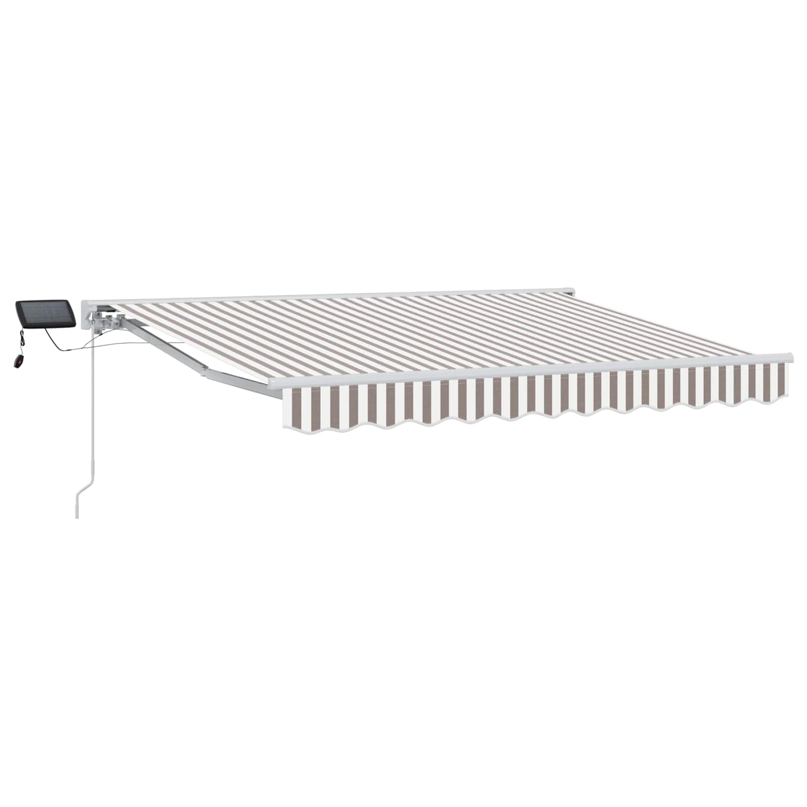 Rankinis markizės rėmas su LED Šviesiai pilka ir balta. 4 × 3 m