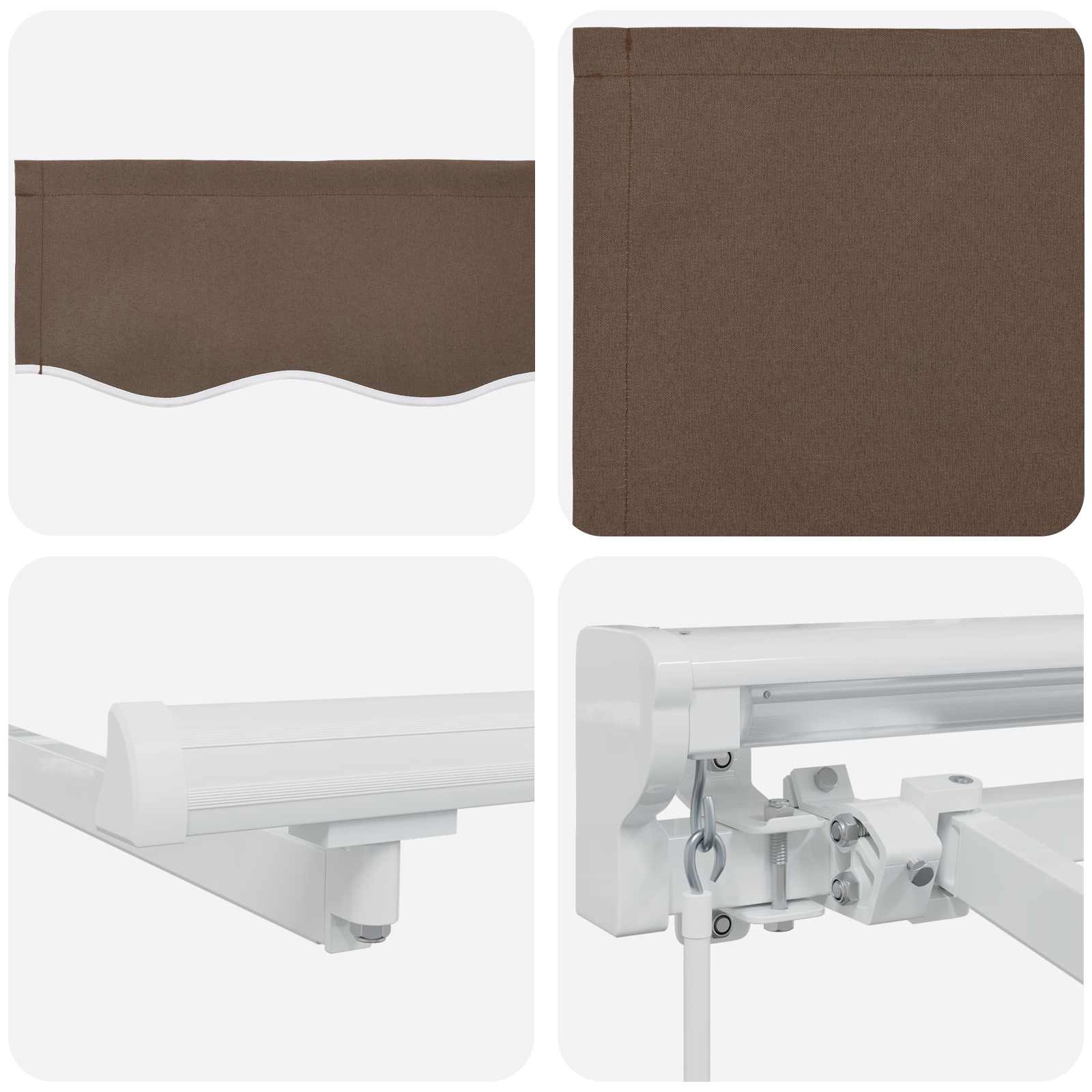 Rankinis markizės rėmas su LED Taupe 4 × 3 m