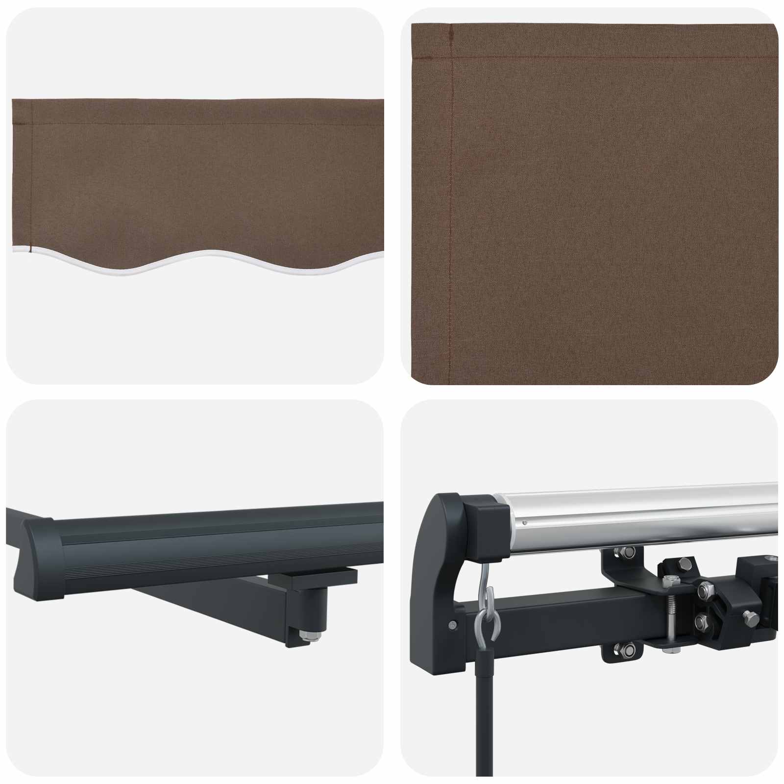 Ištraukiama markizė Taupe 400 × 350 cm Poliesteris ir aliuminis