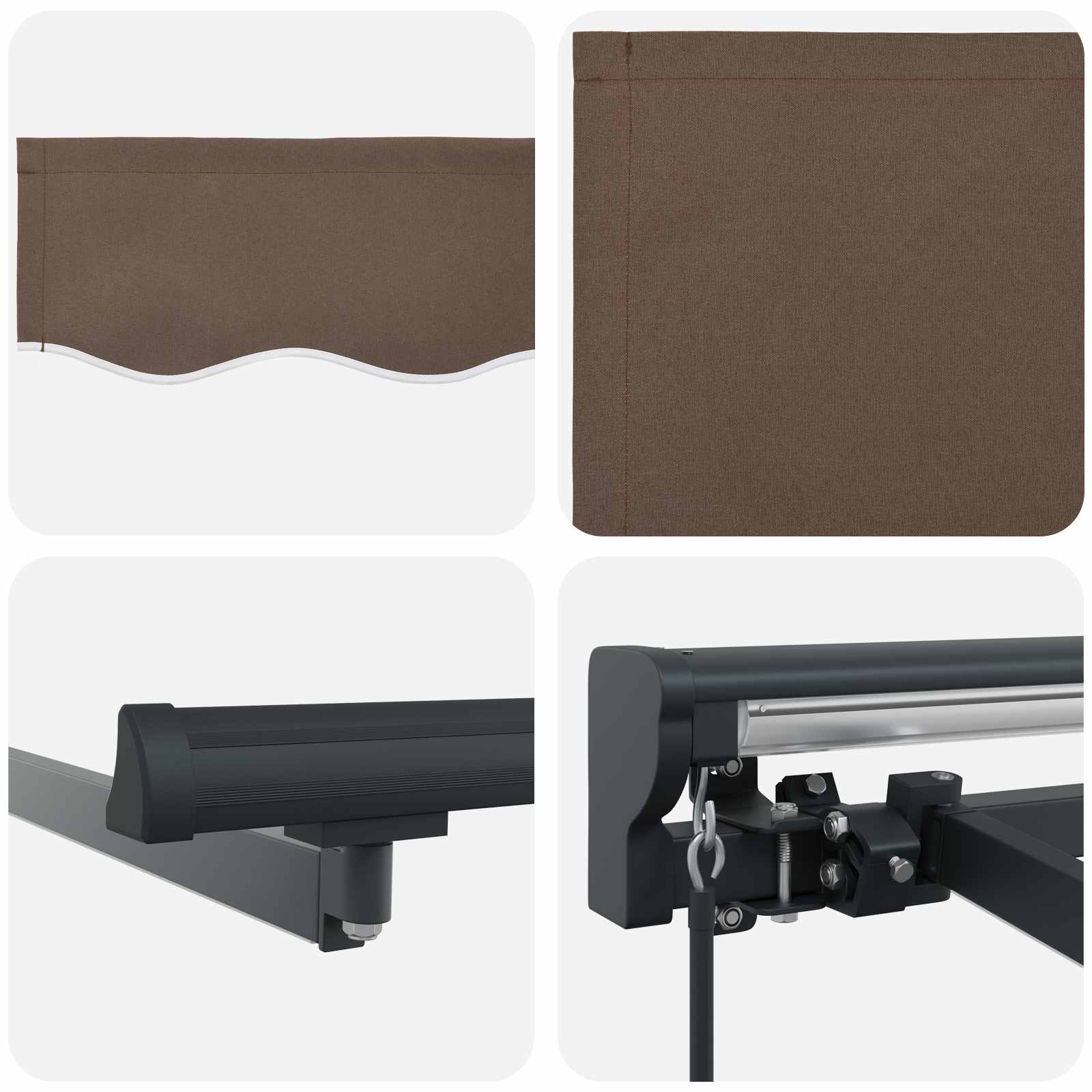 Rankinis markizės rėmas su LED Taupe 4 × 3,5 m