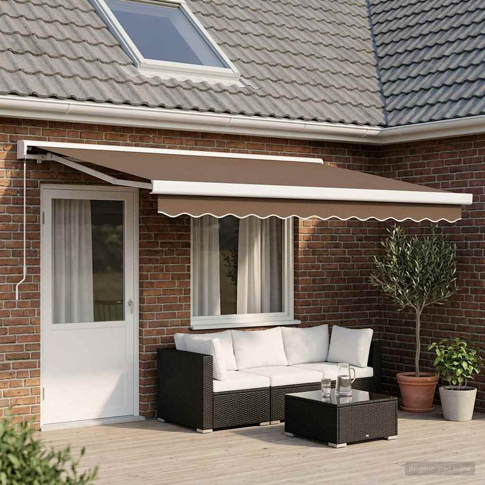 Ištraukiama markizė Taupe 500 × 300 cm Audinys ir metalas