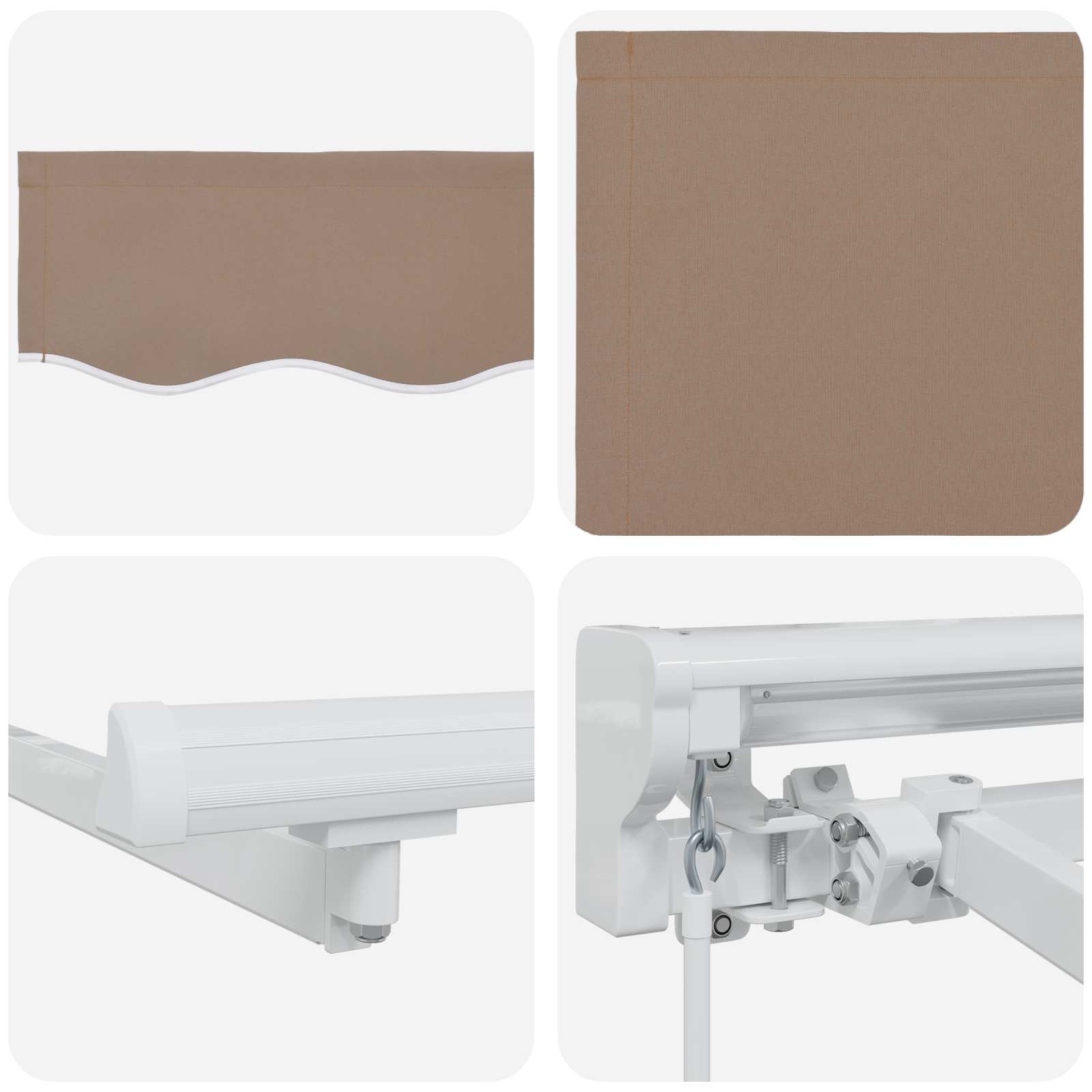 Rankinis markizės rėmas su LED Taupe 4,5 × 3 m