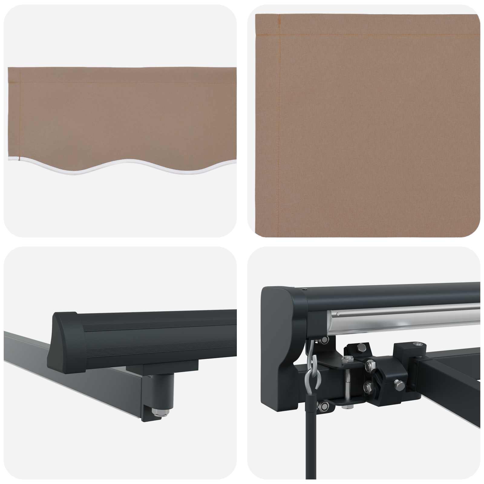 Rankinis markizės rėmas su LED Taupe 4,5 × 3 m