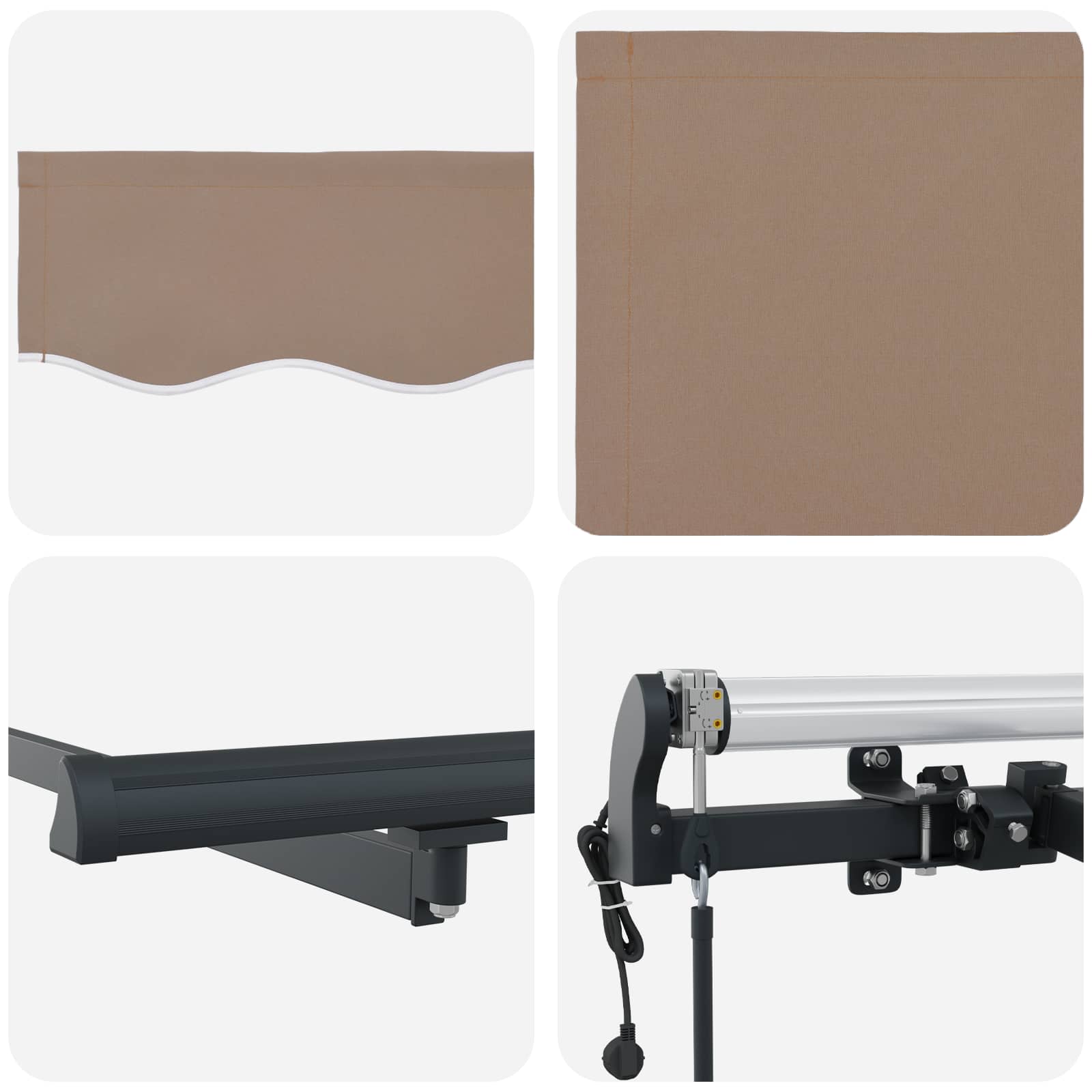 Skėtis Audinys Taupe 450 × 350 cm Poliesteris