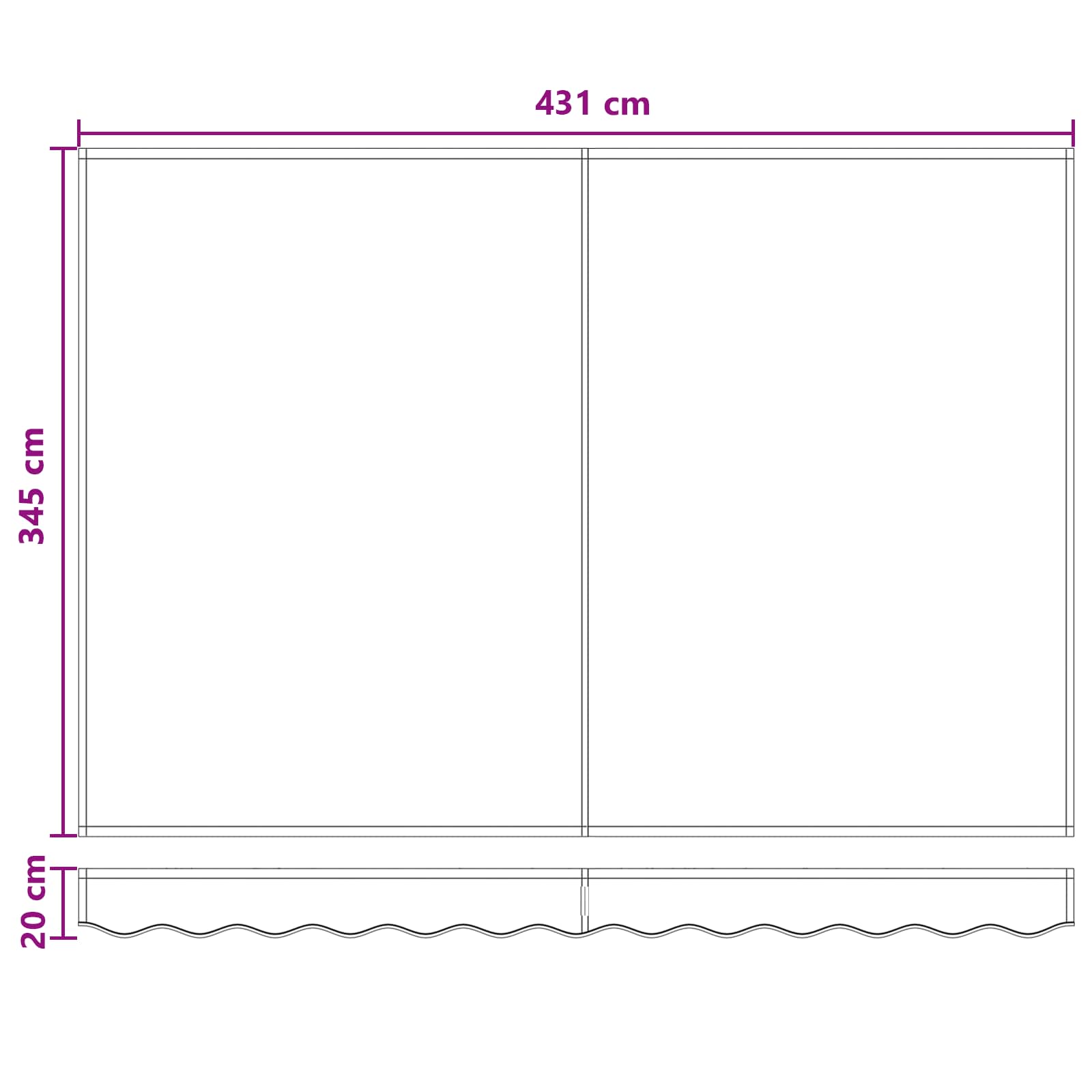 Rankinė sulankstoma markizė Smėlio 4,5 × 3,5 m