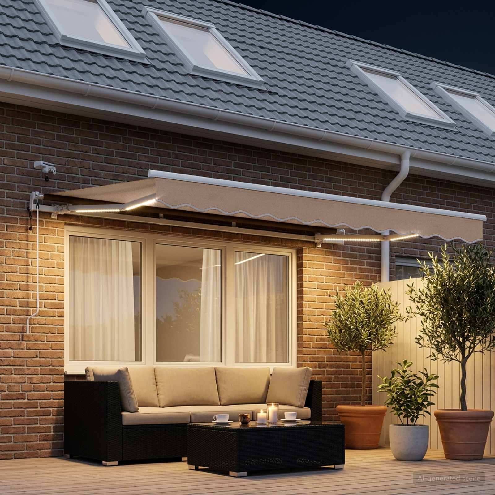 Ištraukiama markizė Taupe 500 × 300 cm Poliesteris ir Metalas