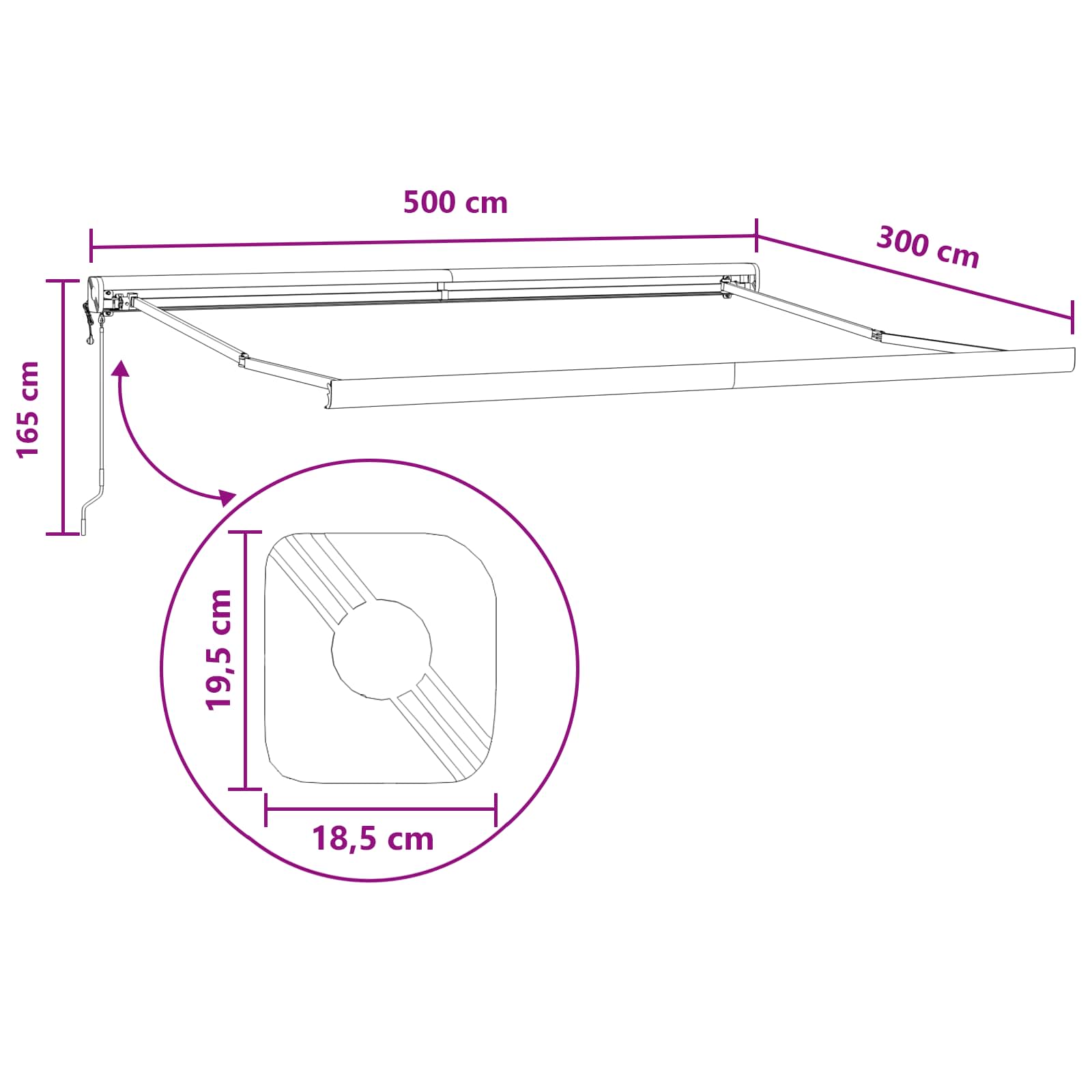 Pavėsinė Taupe 500 × 300 cm Poliesteris ir aliuminis