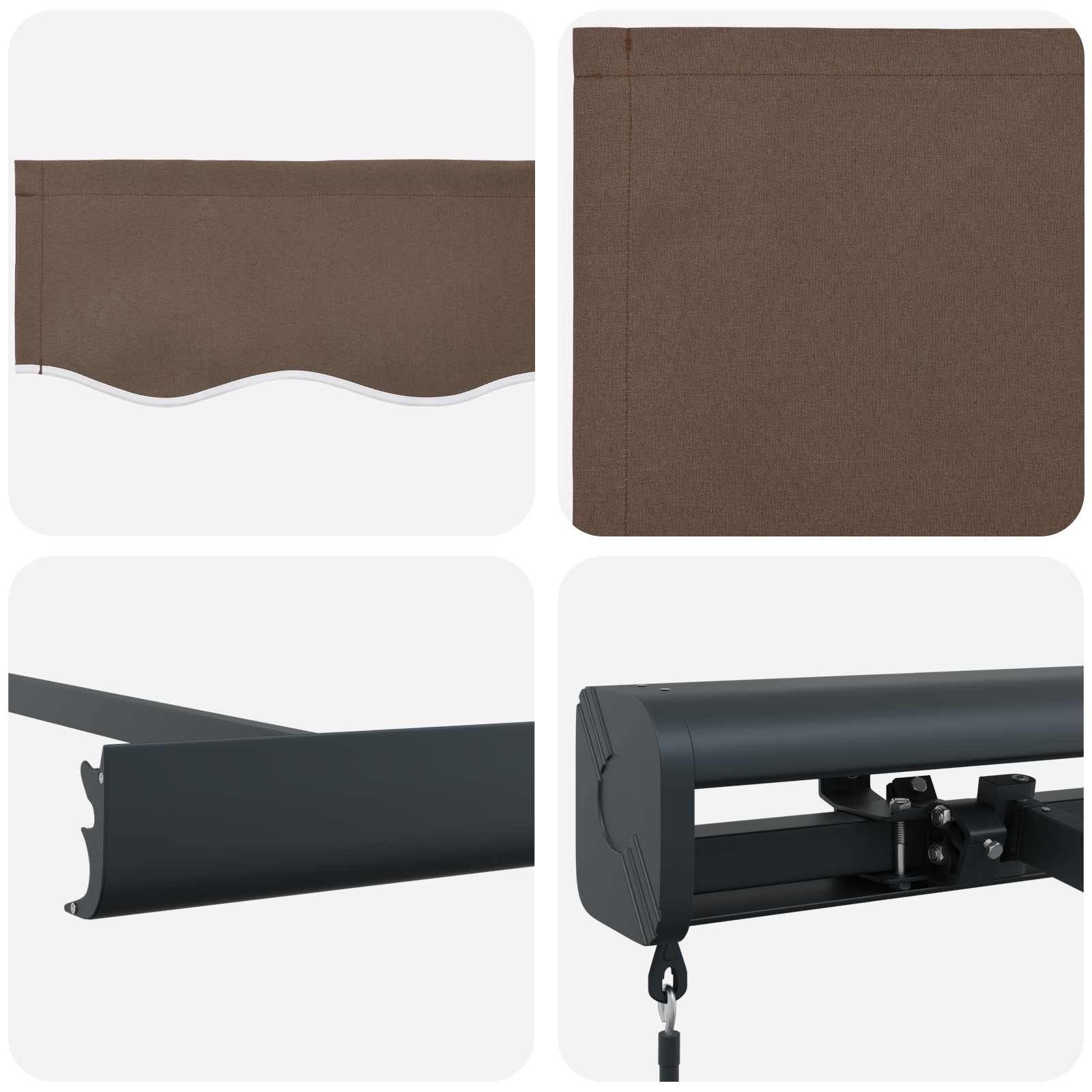 Ištraukiama markizė Taupe 500 × 300 cm Audinys ir metalas