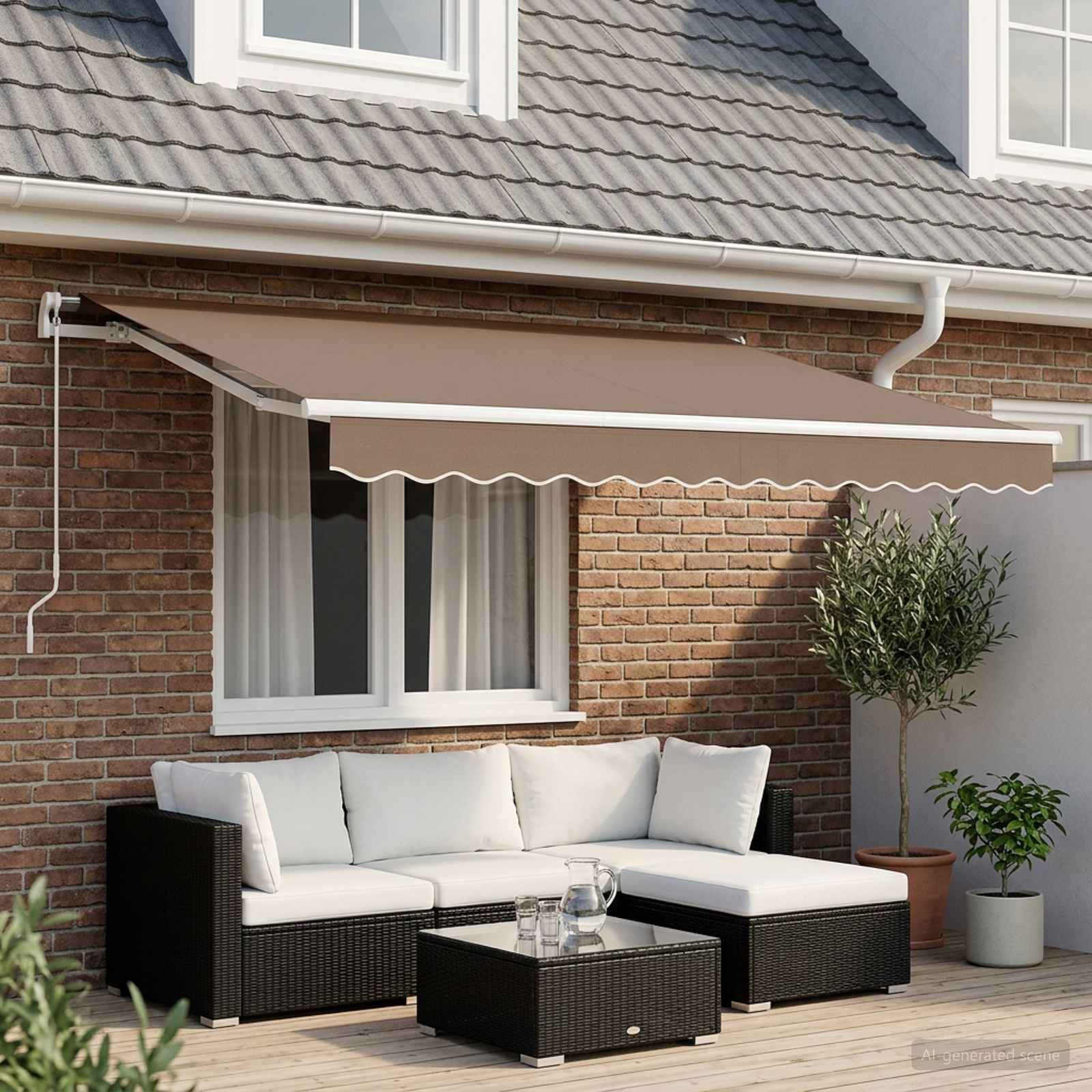 Ištraukiama markizė Taupe 500 × 350 cm Poliesteris ir aliuminis