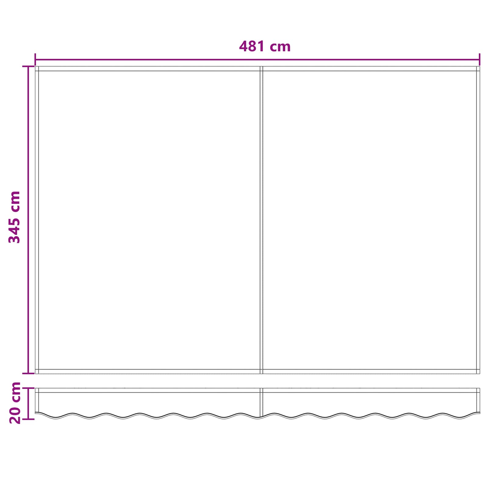 Rankinė sulankstoma markizė Smėlio 5 × 3,5 m
