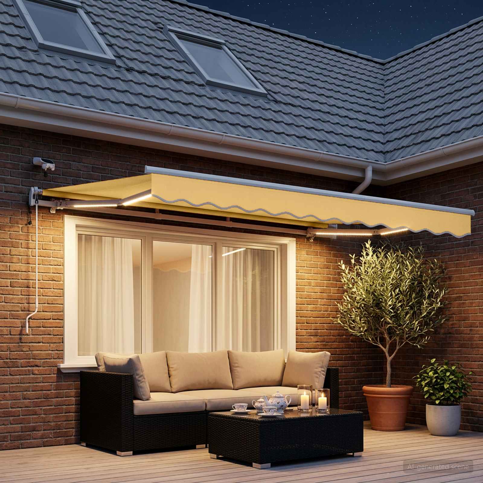Ištraukiama markizė Smėlio 600 × 300 cm Poliesteris ir Metalas