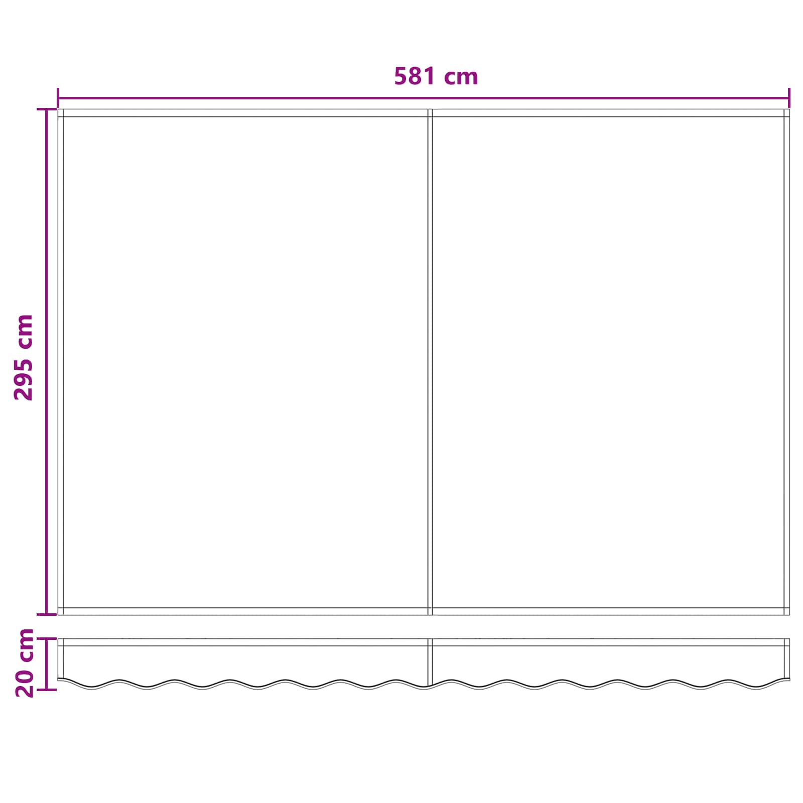 Ištraukiama markizė Smėlio 600 × 300 cm Audinys ir aliuminis
