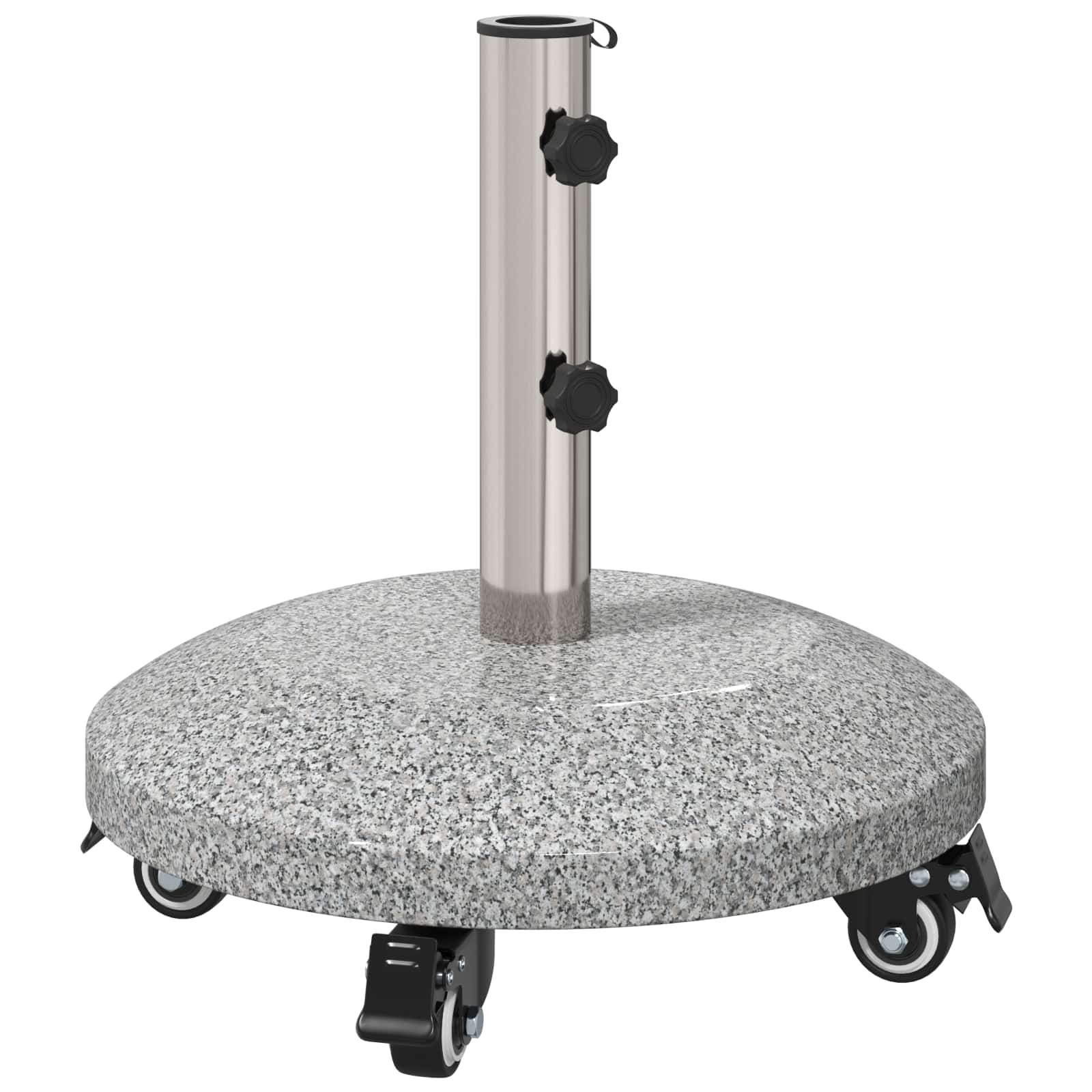 Granito skėčio stovas su ratais 4-5 cm stulpui 27.2 kg Pilka