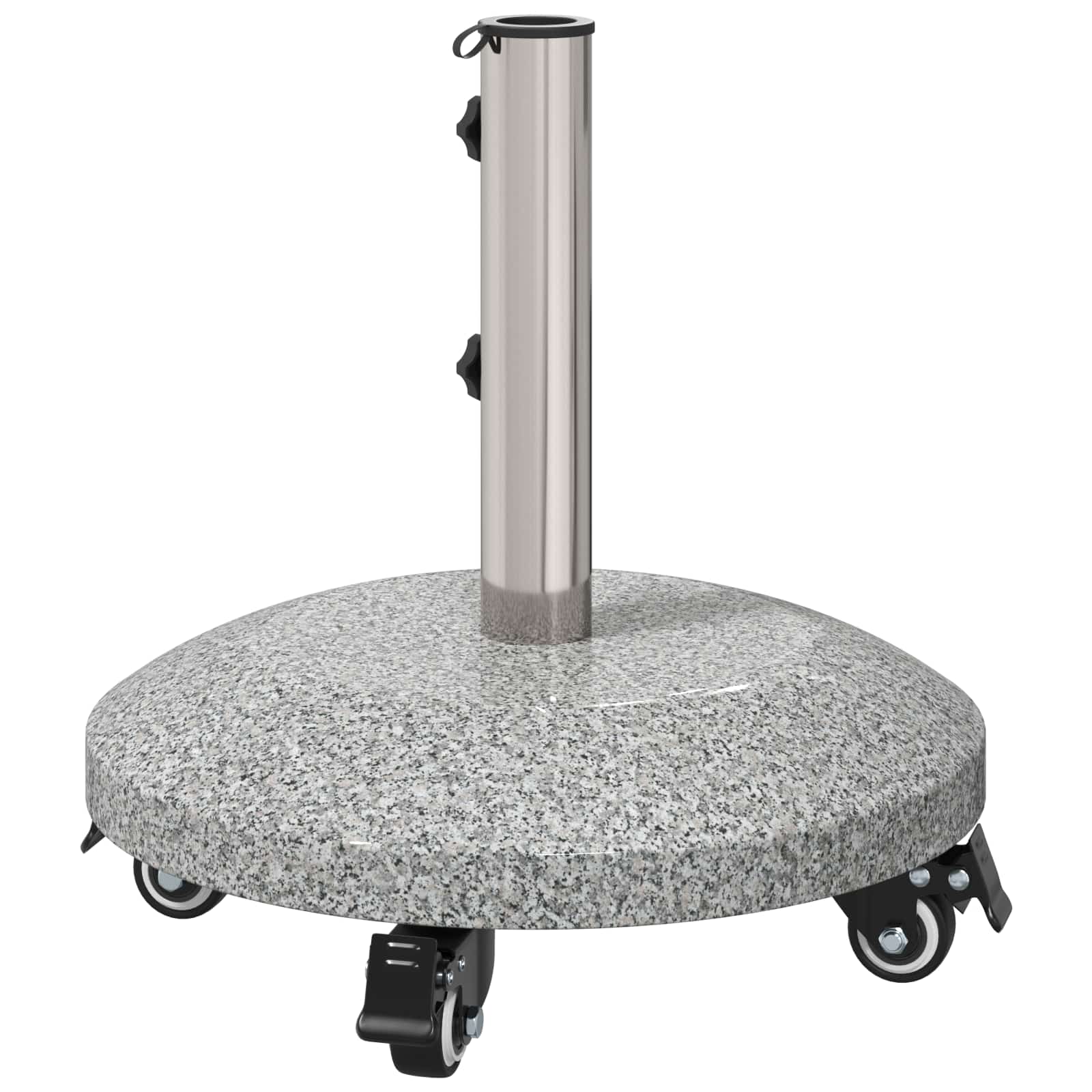 Granito skėčio stovas su ratais 4-5 cm stulpui 27.2 kg Pilka