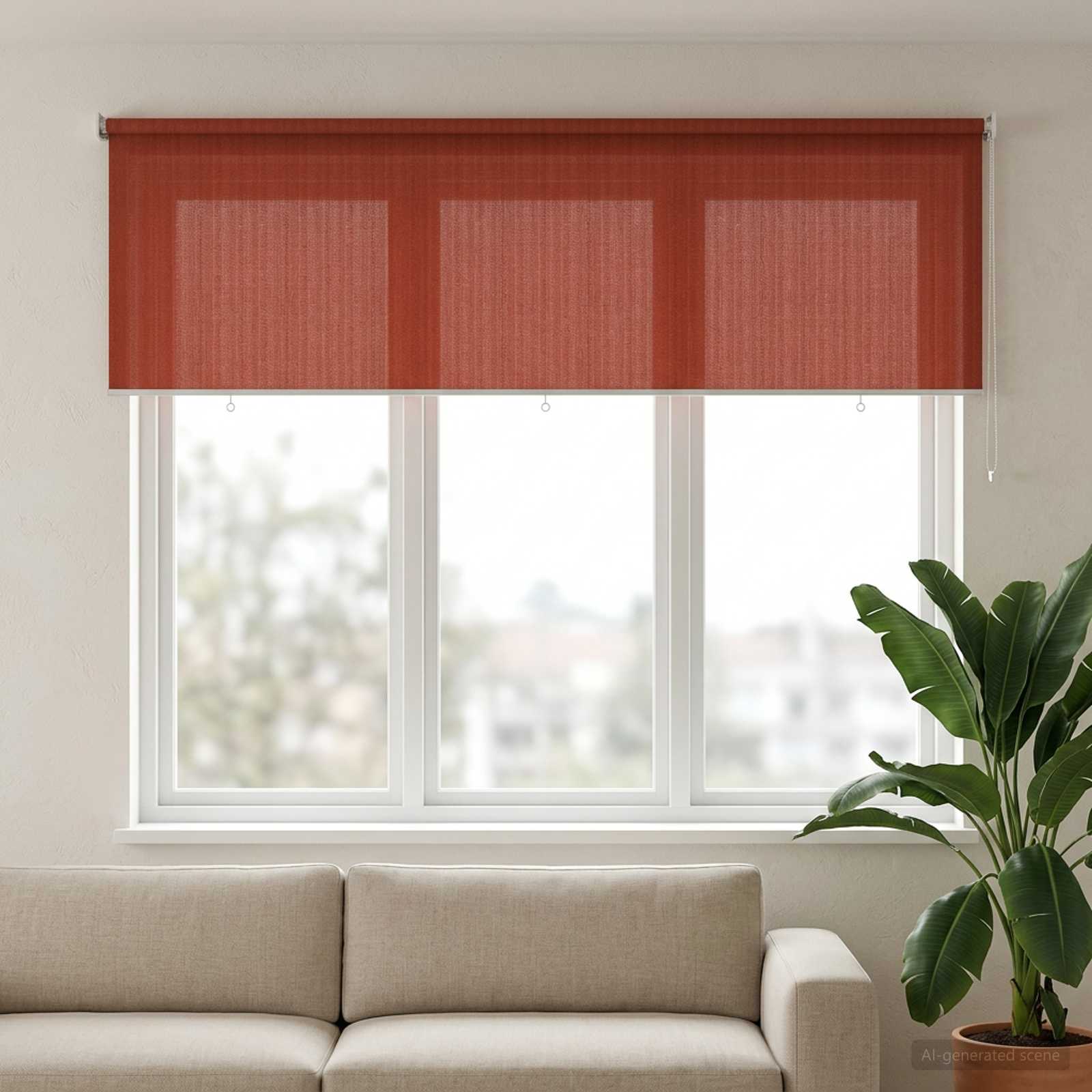 Lauko roletai 90% UV blokavimui Terakota 350 x 140 cm HDPE