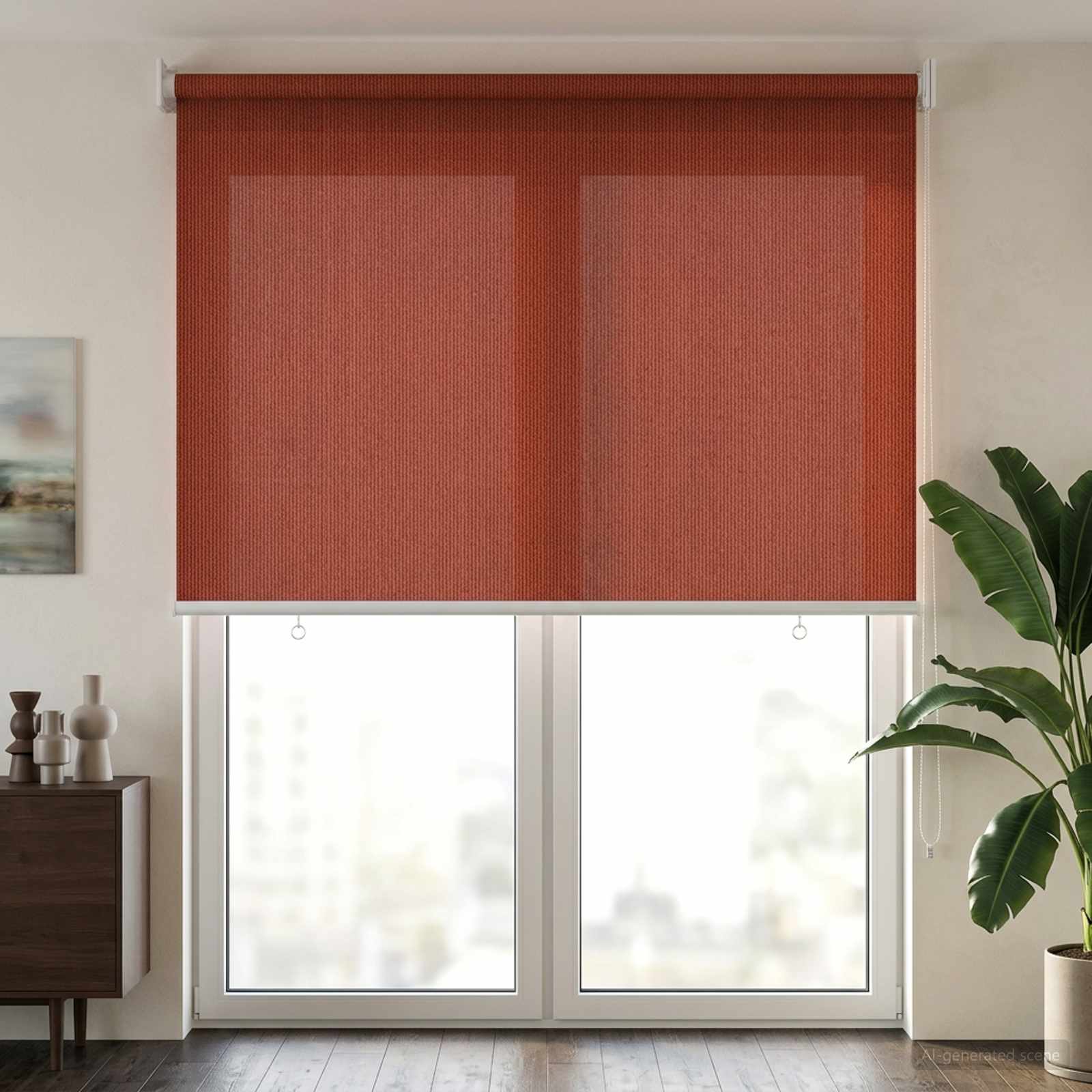 Lauko roletai 90% UV blokavimui Terakota 80 x 230 cm HDPE