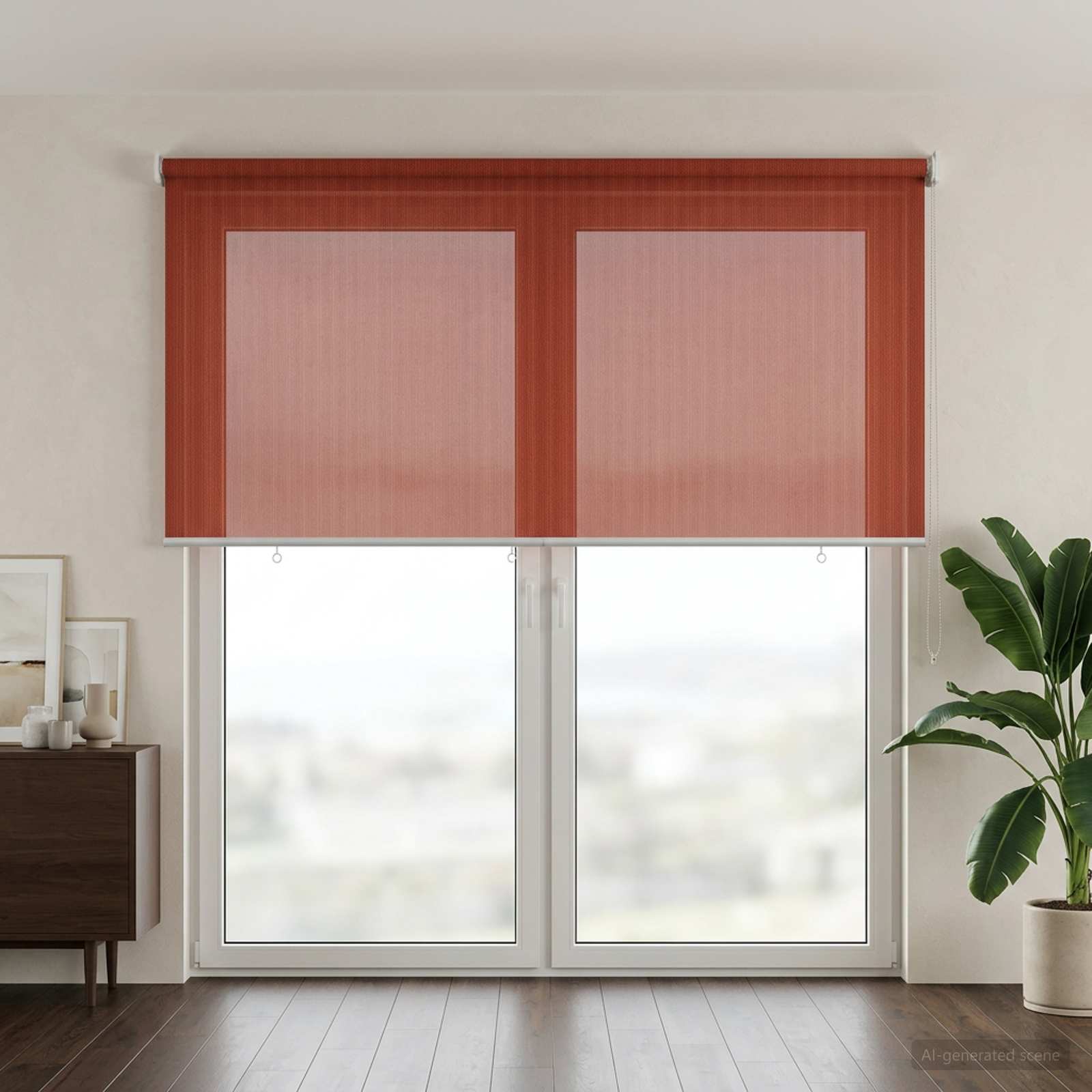 Lauko roletai 90% UV blokavimui Terakota 180 x 230 cm HDPE