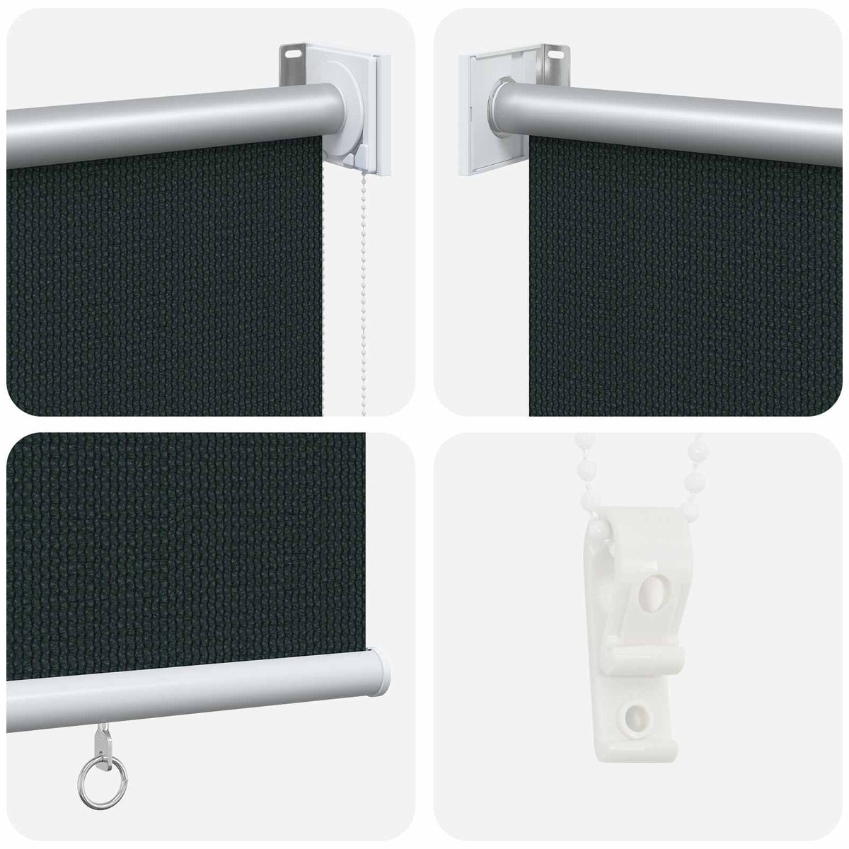 Lauko roletai 90% UV blokavimui Tamsiai žalia 140 x 140 cm HDPE