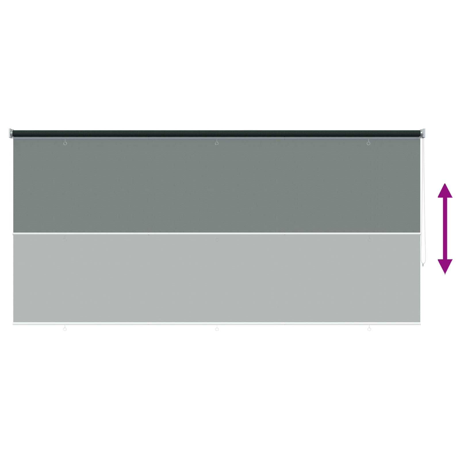 Lauko roletai 90% UV blokavimui Tamsiai žalia 400 x 140 cm HDPE