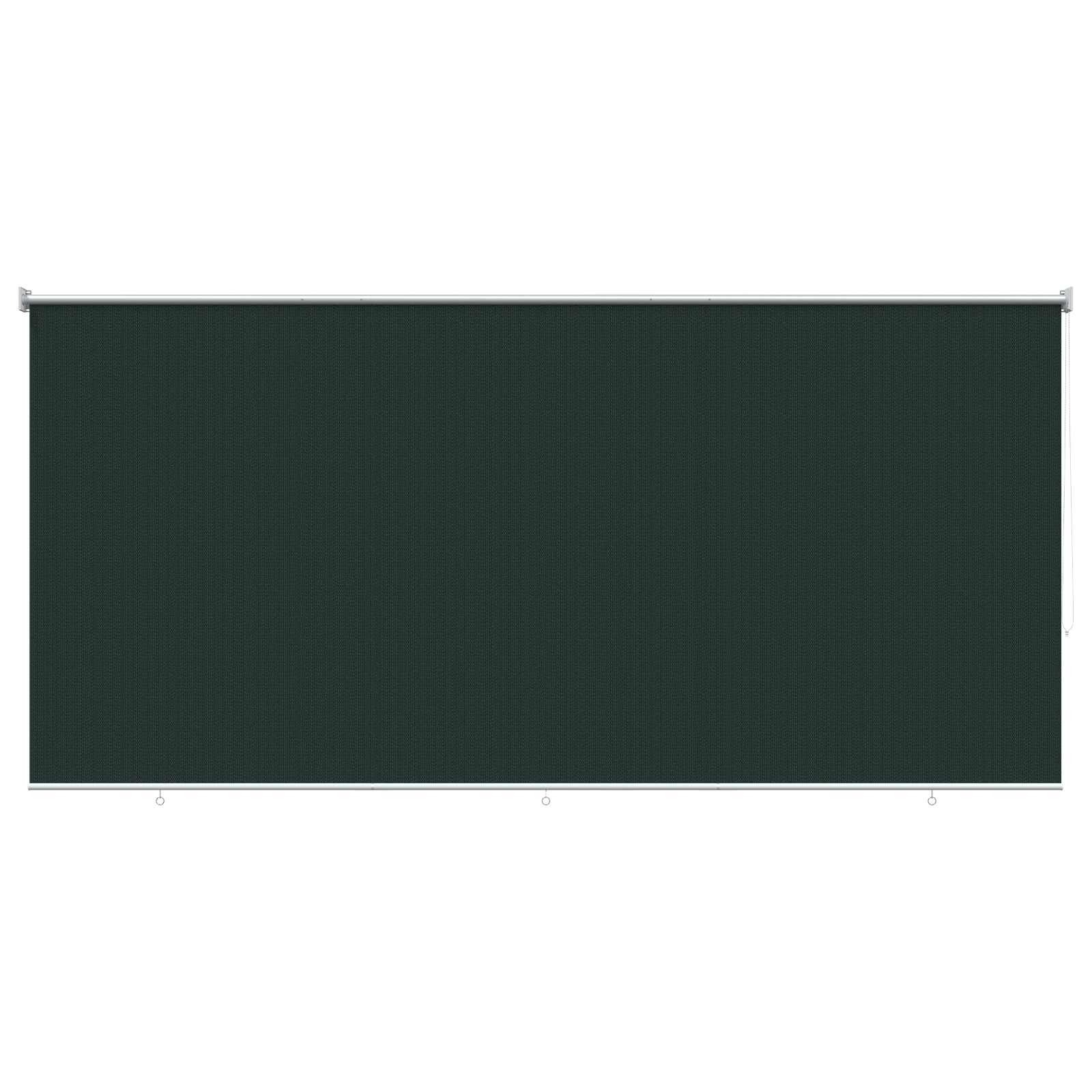 Lauko roletai 90% UV blokavimui Tamsiai žalia 350 x 230 cm HDPE