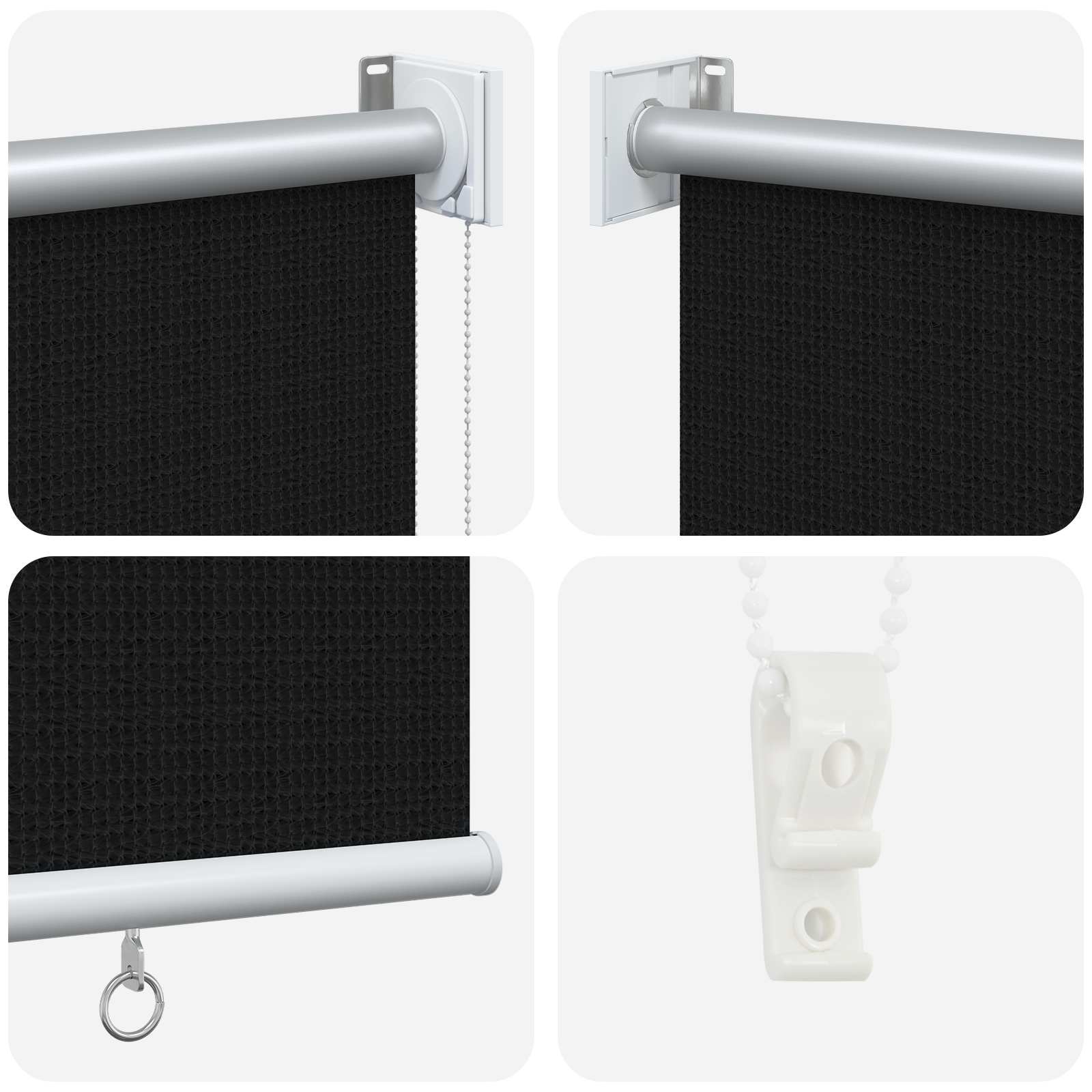 Lauko roletai 90% UV blokavimui Juoda 80 x 140 cm HDPE