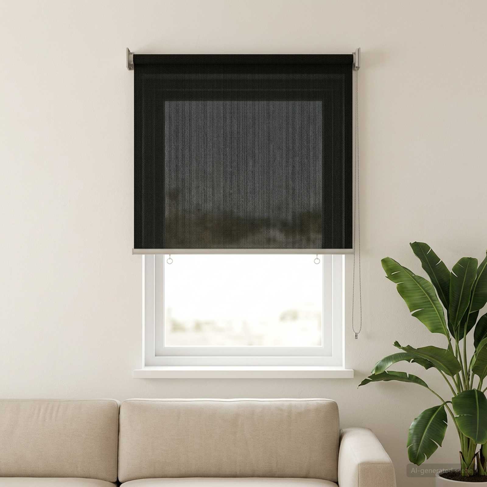 Lauko roletai 90% UV blokavimui Juoda 80 x 140 cm HDPE