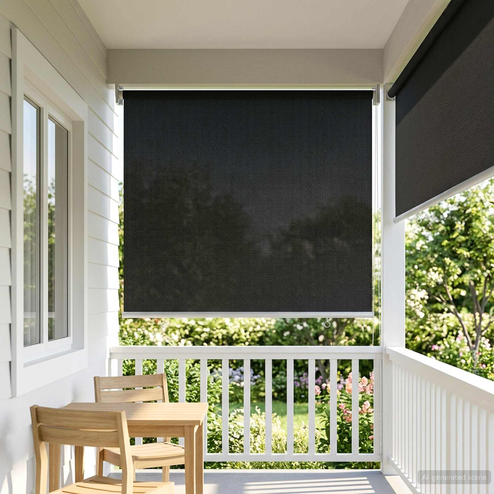 Lauko roletai 90% UV blokavimui Juoda 80 x 140 cm HDPE