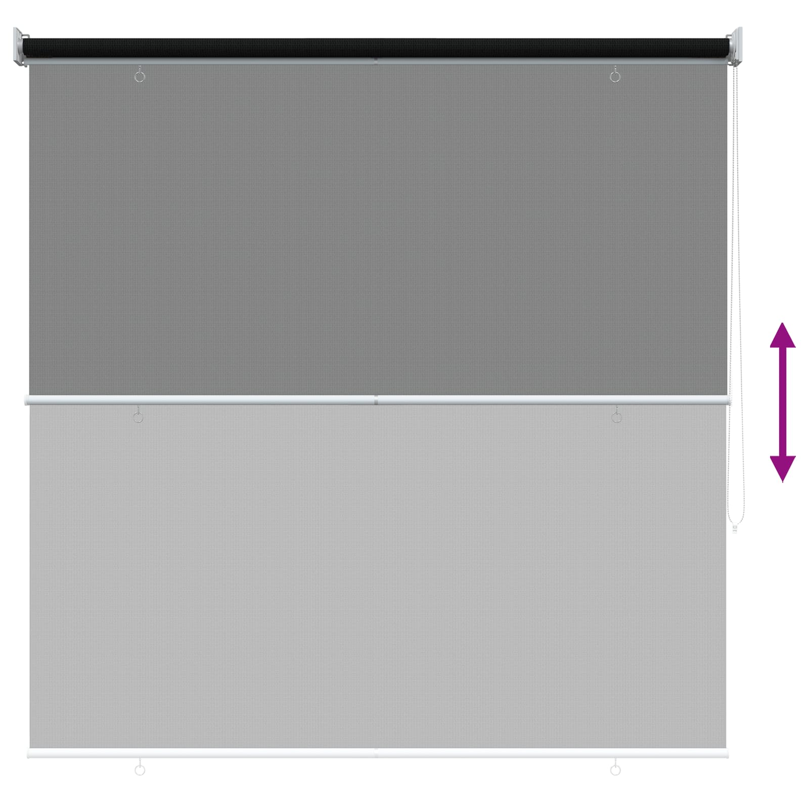 Lauko roletai 90% UV blokavimui Juoda 140 x 140 cm HDPE