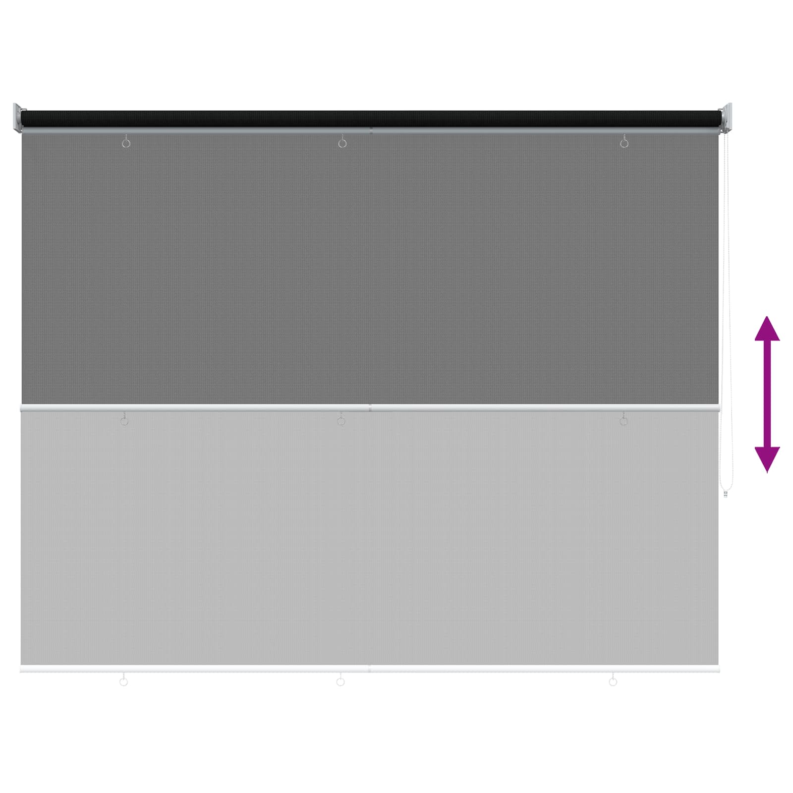 Lauko roletai 90% UV blokavimui Juoda 200 x 140 cm HDPE
