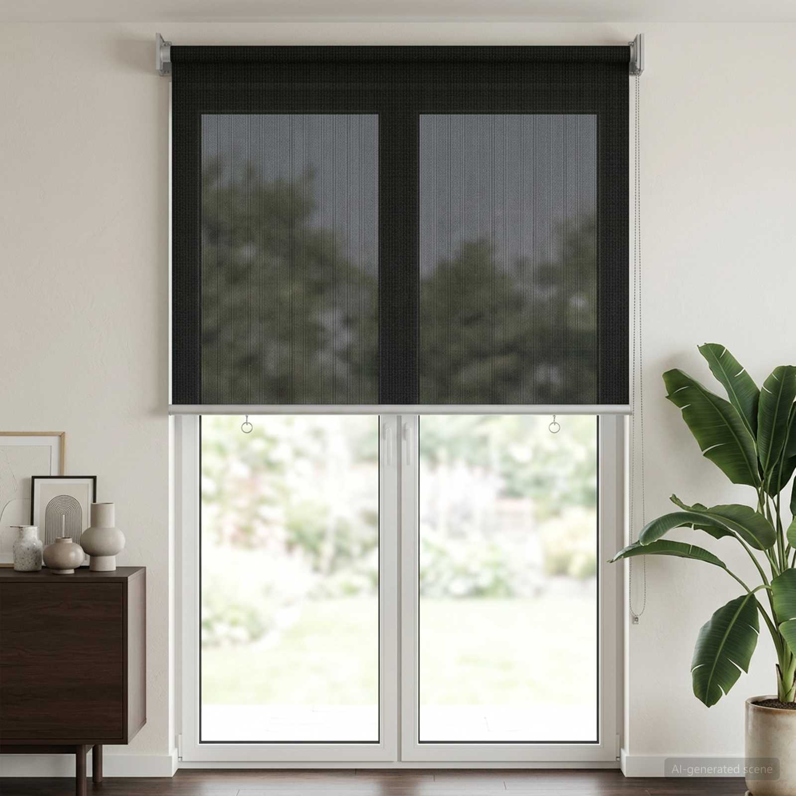 Lauko roletai 90% UV blokavimui Juoda 80 x 230 cm HDPE