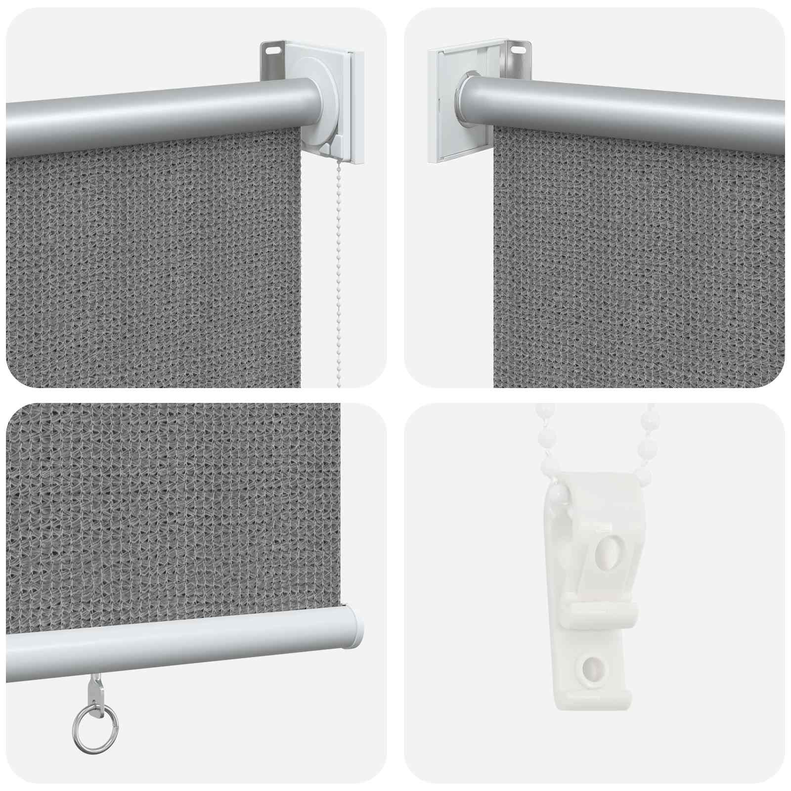 Lauko roletai 90% UV blokavimui Šviesiai pilka 300 x 140 cm