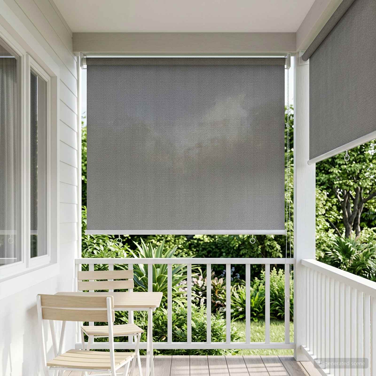 Lauko roletai 90% UV blokavimui Šviesiai pilka 60 x 230 cm HDPE