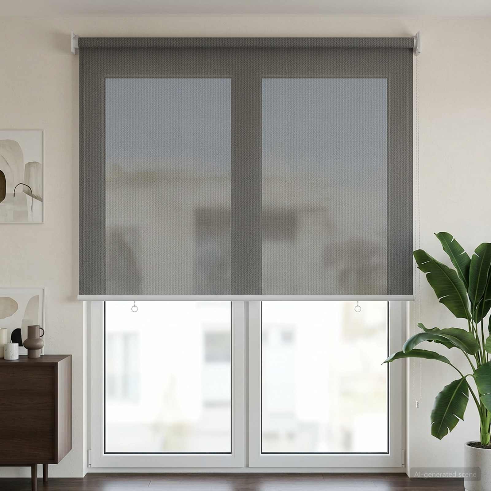 Lauko roletai 90% UV blokavimui Šviesiai pilka 60 x 230 cm HDPE