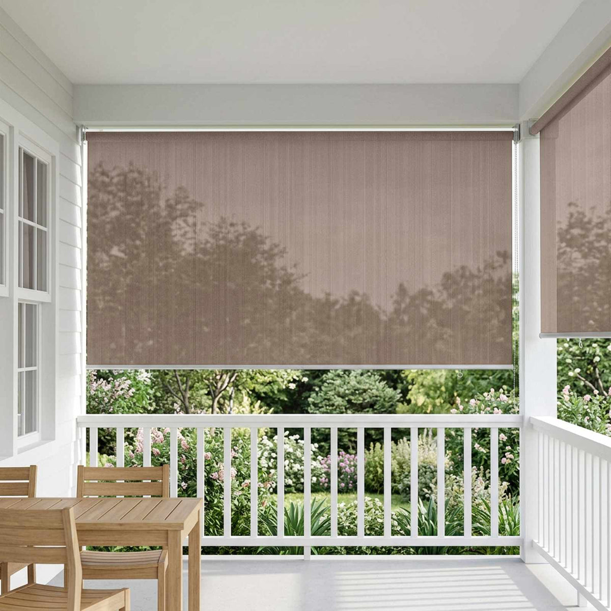 Lauko roletai 90% UV blokavimui Taupe 160 x 140 cm HDPE