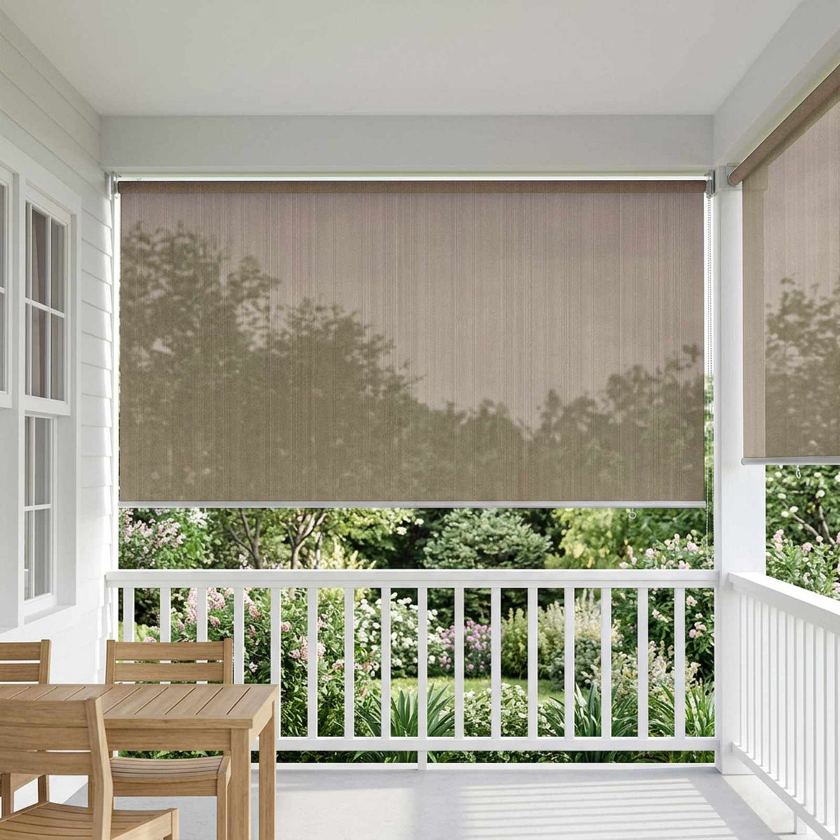 Lauko roletai 90% UV blokavimui Taupe 200 x 140 cm HDPE