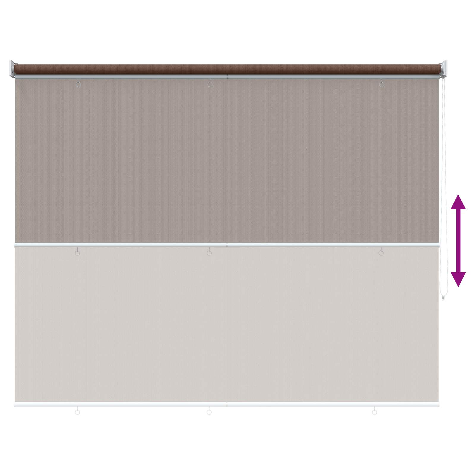 Lauko roletai 90% UV blokavimui Taupe 200 x 140 cm HDPE