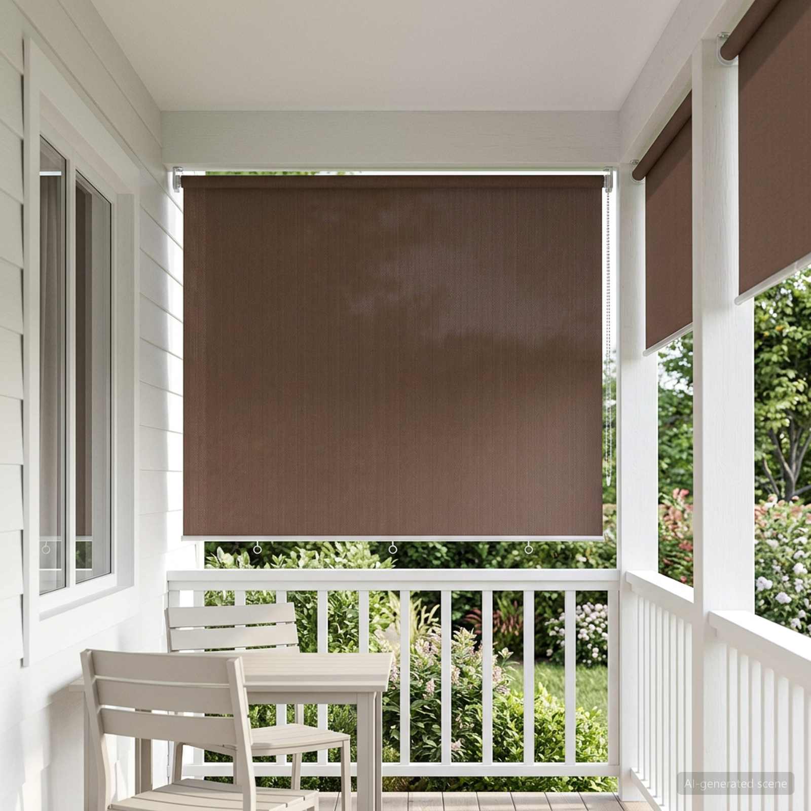 Lauko roletai 90% UV blokavimui Taupe 240 x 140 cm HDPE