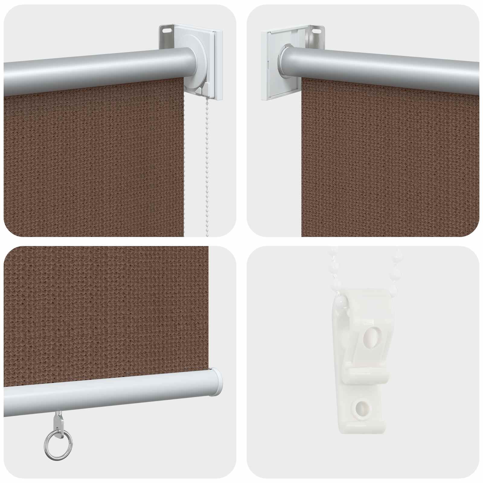Lauko roletai 90% UV blokavimui Taupe 350 x 140 cm HDPE