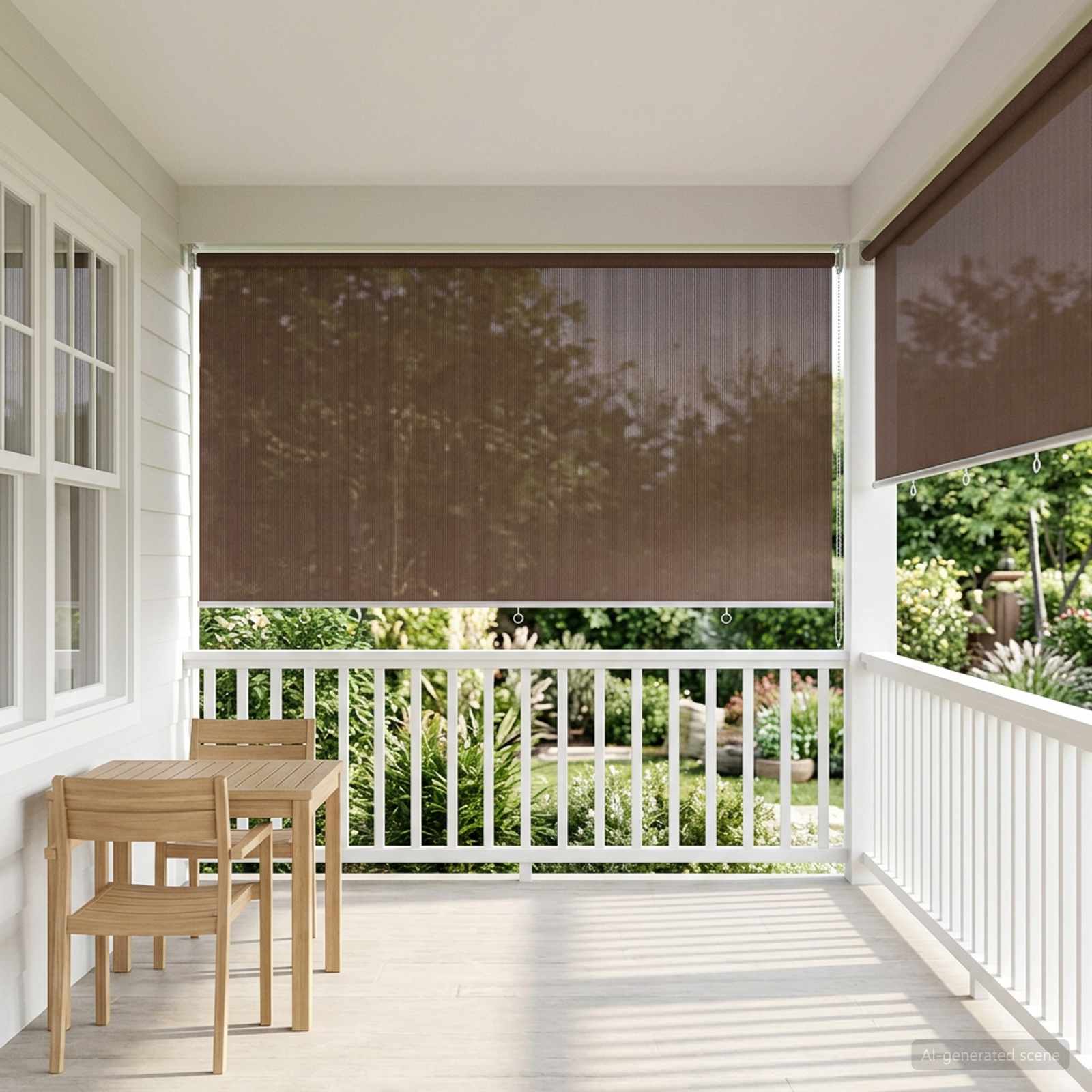Lauko roletai 90% UV blokavimui Taupe 350 x 140 cm HDPE