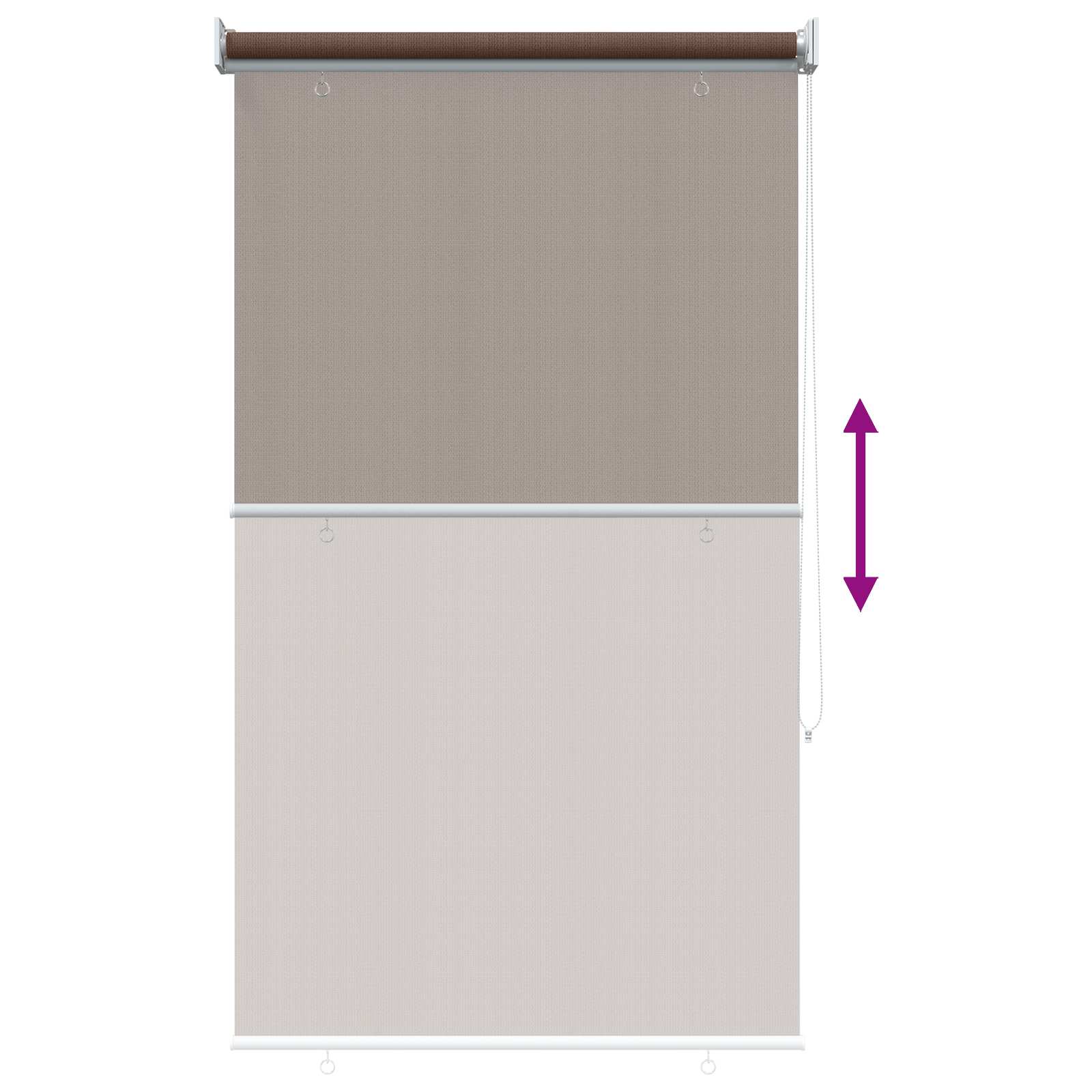 Lauko roletai 90% UV blokavimui Taupe 60 x 230 cm HDPE