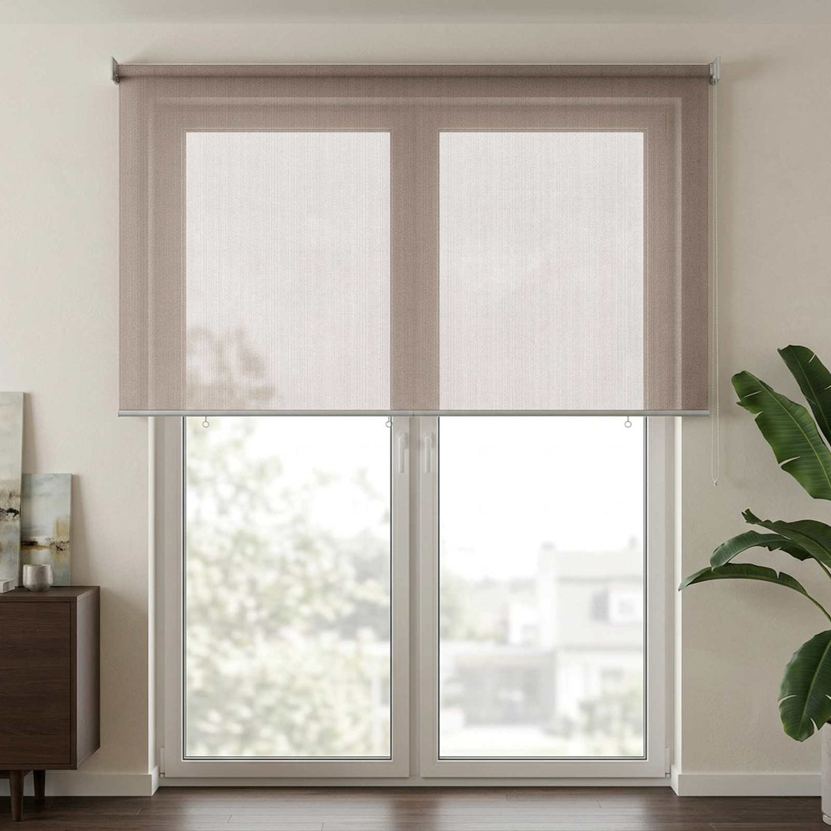 Lauko roletai 90% UV blokavimui Taupe 120 x 230 cm HDPE