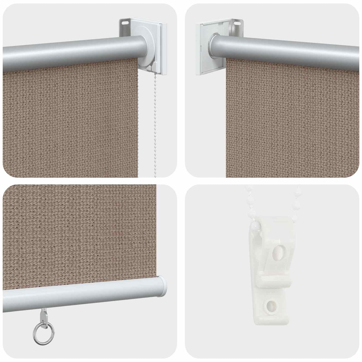 Lauko roletai 90% UV blokavimui Taupe 120 x 230 cm HDPE