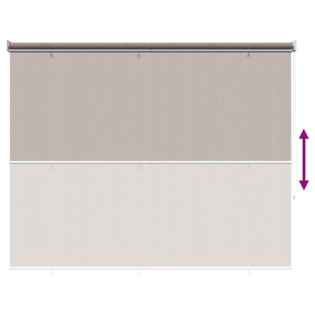 Lauko roletai 90% UV blokavimui Taupe 120 x 230 cm HDPE