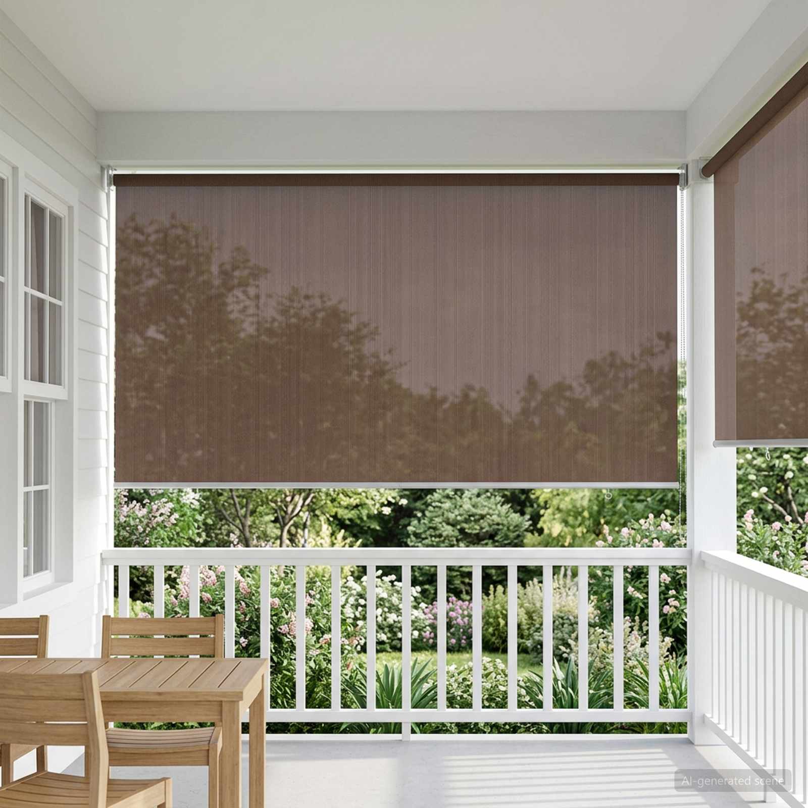 Lauko roletai 90% UV blokavimui Taupe 220 x 230 cm HDPE